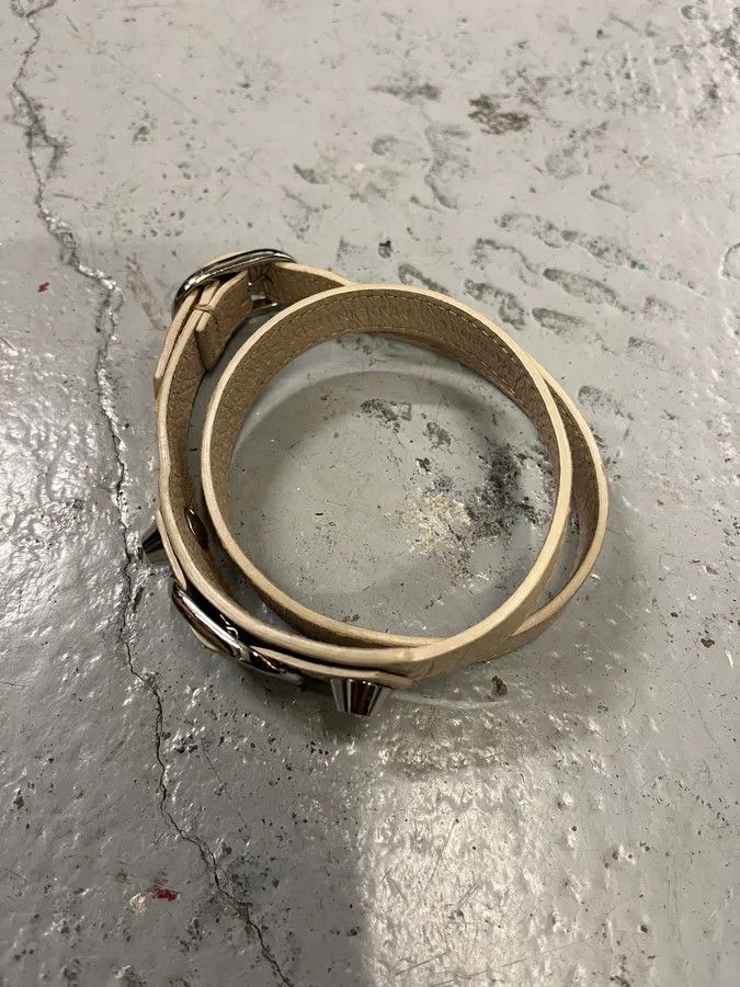 Balenciaga Balenciaga City Beige Studded Leather Bracelet Size ONE SIZE - 2 Thumbnail