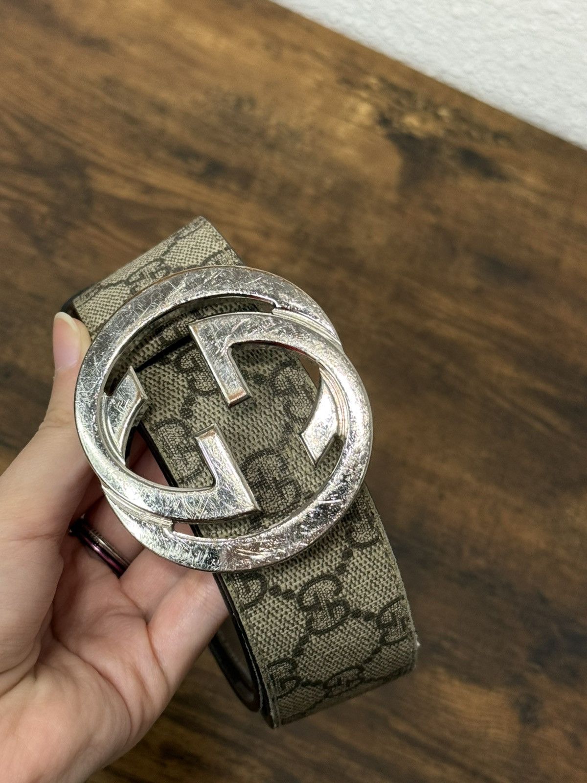 Gucci Gucci GG Supreme Belt 411924 KGDHN size 100-40 Size 40 - 4 Thumbnail