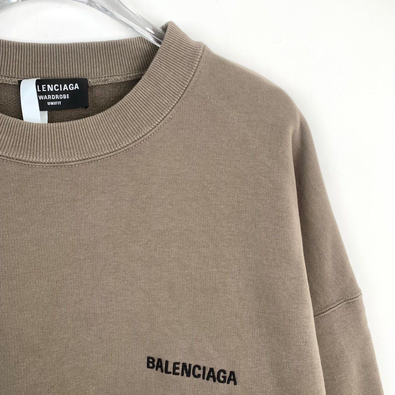 Balenciaga Balenciaga Brown Logo Embroidered Cotton Crewneck Sweatshirt Size US S / EU 44-46 / 1 - 5 Thumbnail