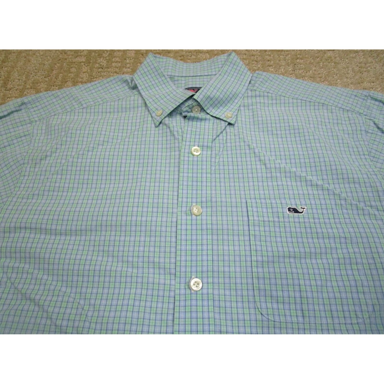 Vineyard Vines Vineyard Vines Shirt Men Medium Blue Aqua Plaid Tucker Long Sleeve Button Down Size US M / EU 48-50 / 2 - 2 Thumbnail