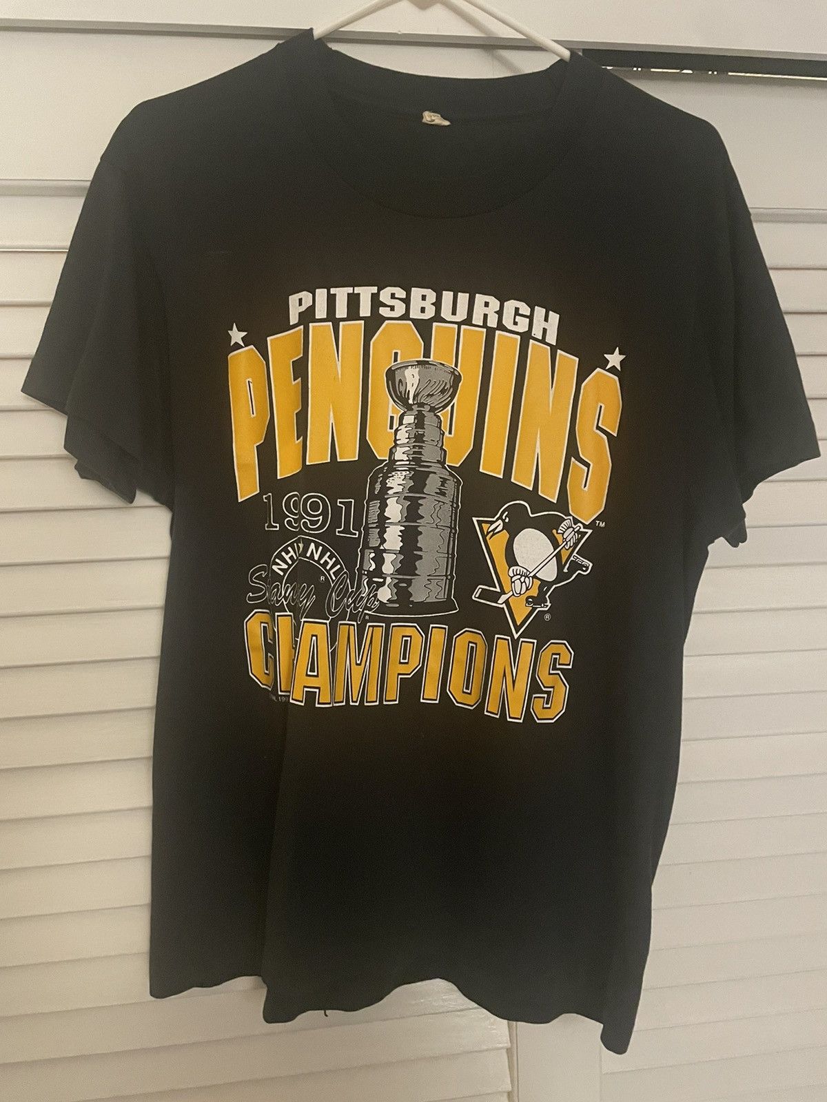 Vintage 1991 Pittsburgh Penguins Stanley cup shirt Size US M / EU 48-50 / 2 - 1 Thumbnail