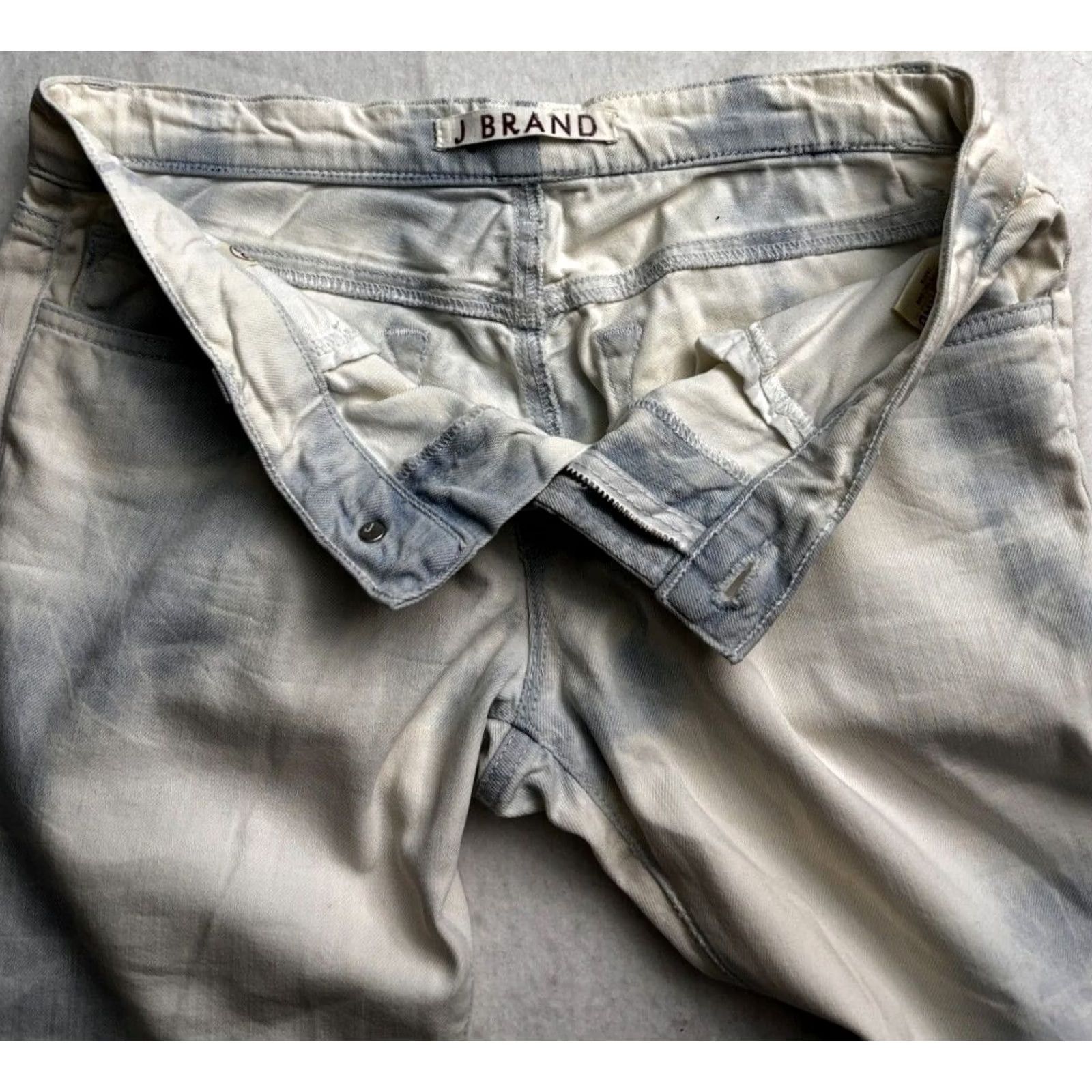 J Brand J Brand Jeans Womens 28 Blue JANIS Low Rise Skinny Bleached Tie Dye Wash Women 32x25 Size 28" / US 6 / IT 42 - 3 Thumbnail