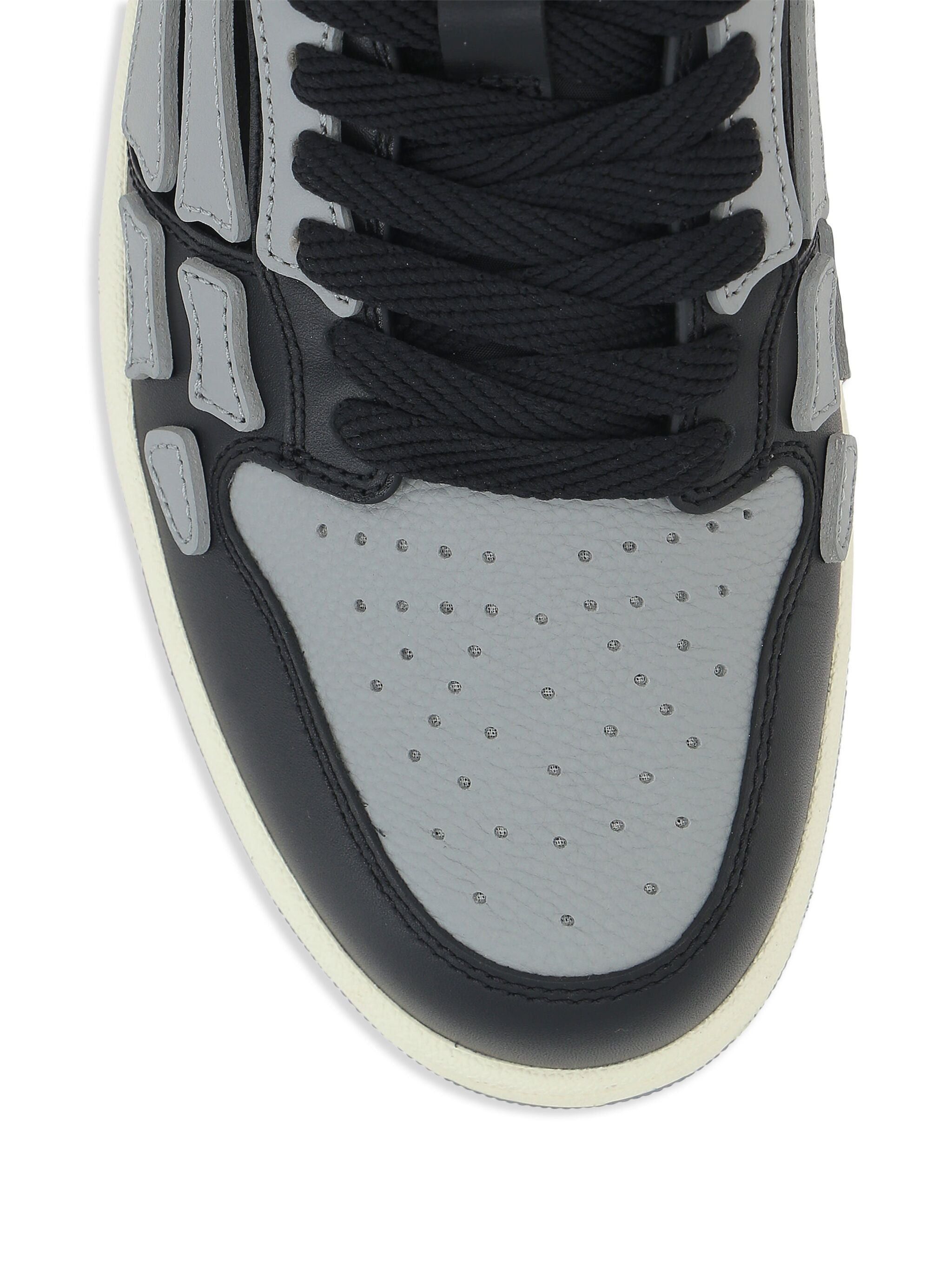 Amiri os11x0625 Skelton Low Top Leather Sneakers in Black/Grey Size US 14 / EU 47 - 2 Thumbnail