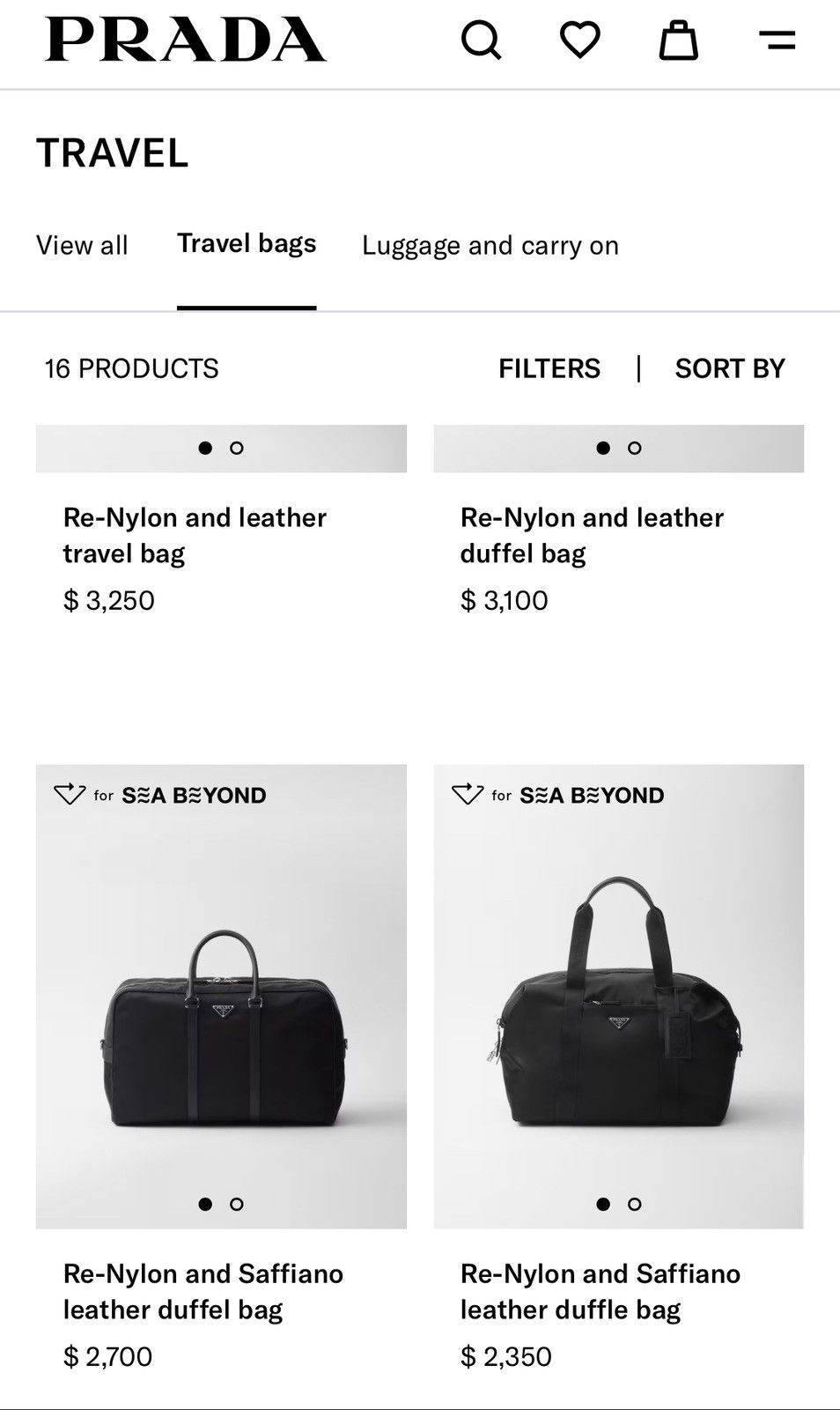 Prada WEEKENDER RE NYLON BAG DUFFLE MESSENGER BAG Size ONE SIZE - 2 Thumbnail