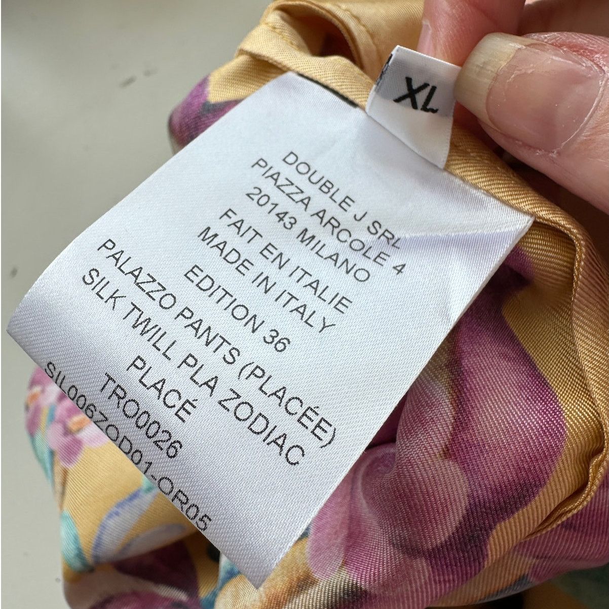 La DoubleJ La DoubleJ Yellow Multi-Color Printed Silk Palazzo Pant XL Size 36" / US 14 / IT 50 - 14 Thumbnail