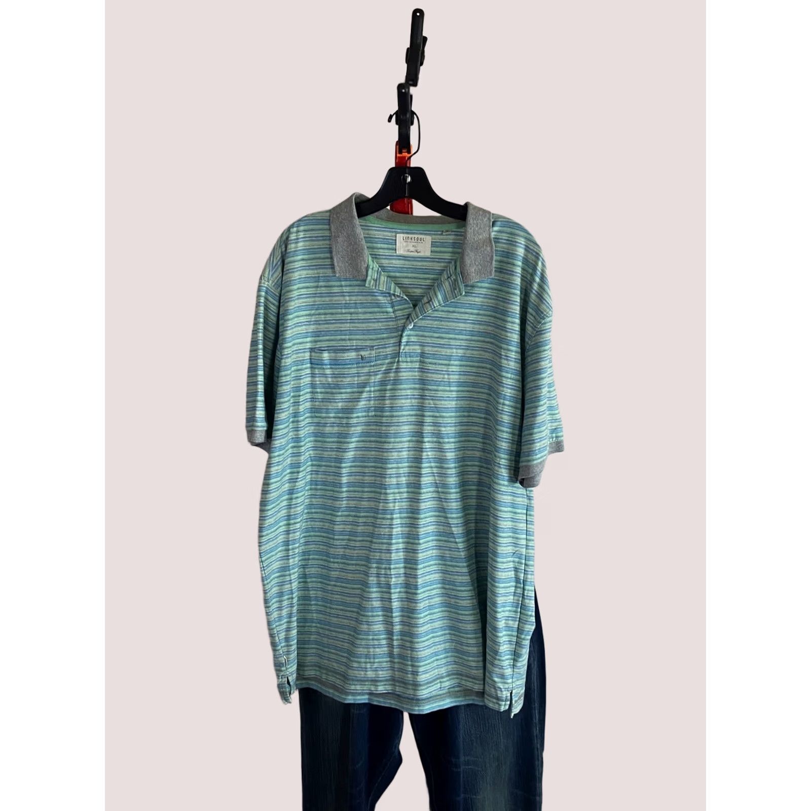 Vintage Linksoul Polo Shirt XL Embroidedred Golf Club Stripe Men XS? XL - Note: Original title contains XL; no new info added. Size US XL / EU 56 / 4 - 1 Thumbnail