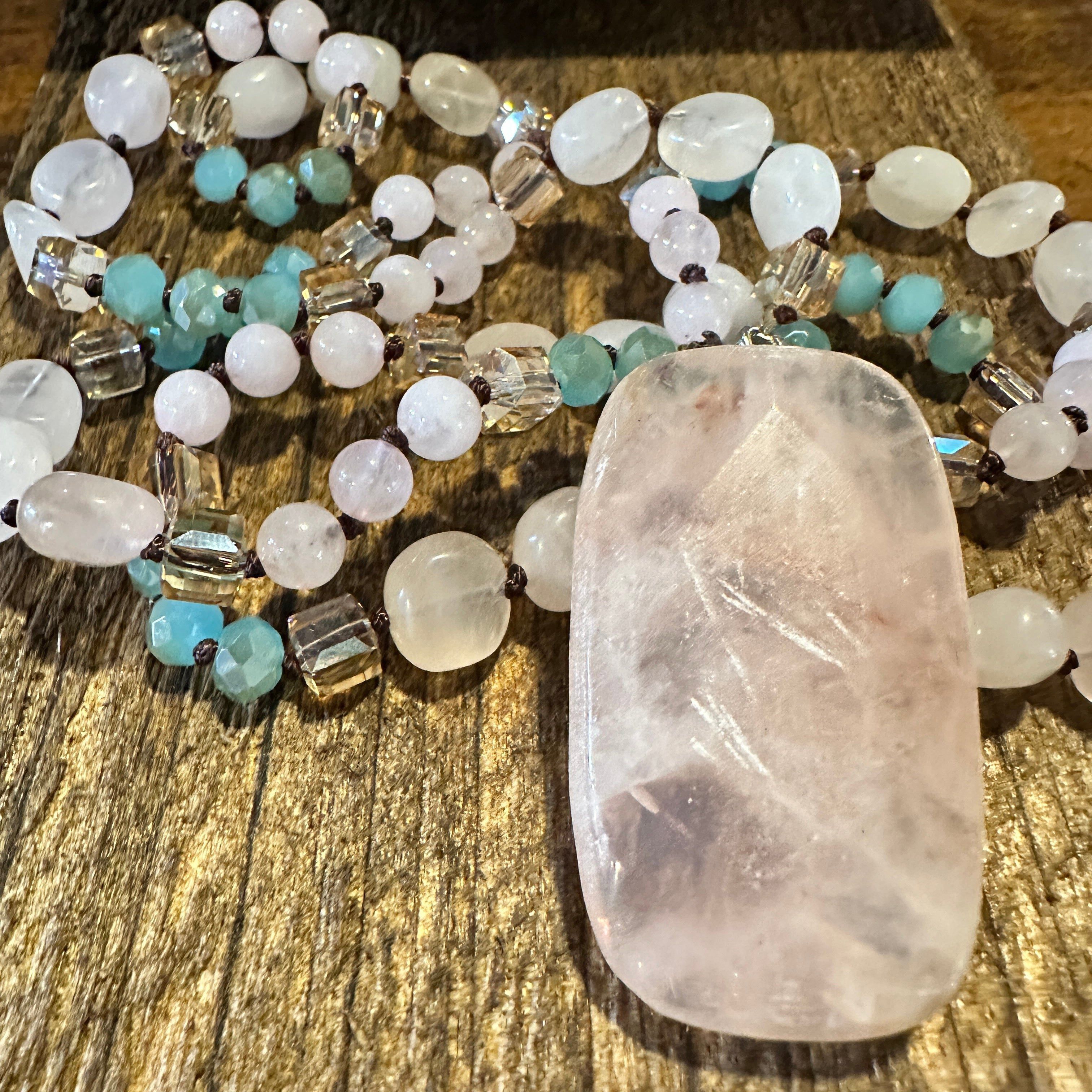 Other Bohemian Natural Pink Quartz Pendant Necklace | Handcrafted Size ONE SIZE - 7 Thumbnail