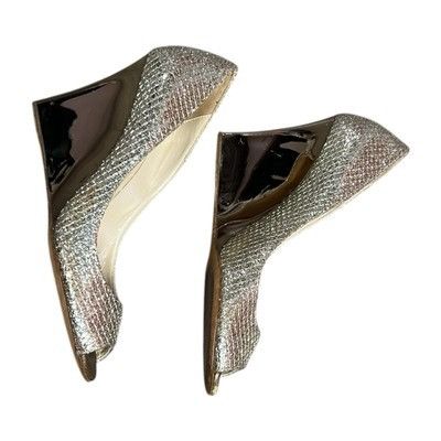 Jimmy Choo JIMMY CHOO Isabel Metallic Glitter Silver Gold Pumps US 6 EU Size US 6 / IT 36 - 5 Thumbnail