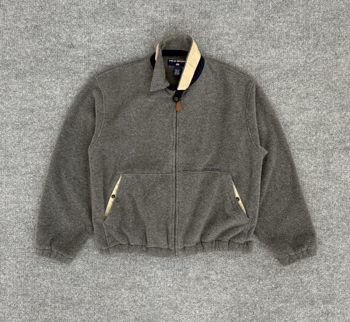 Polo Ralph Lauren Vintage Polo Sport Fleece Jacket USA Made Gray Size US L / EU 52-54 / 3 - 1 Thumbnail