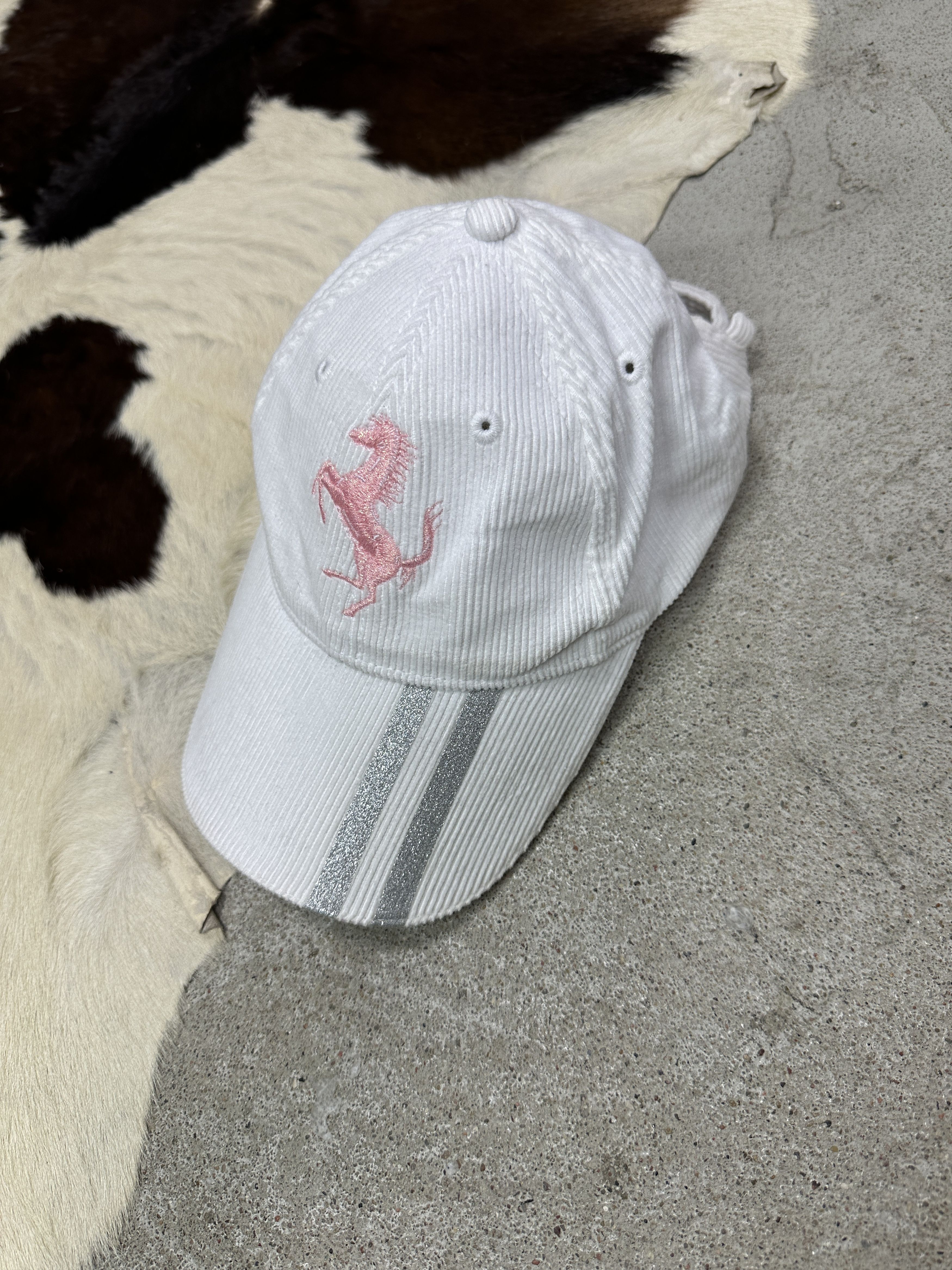 Ferrari Vintage Corduroy Streetwear Moto Ferrari Unisex Hat Y2K Size ONE SIZE - 1 Thumbnail