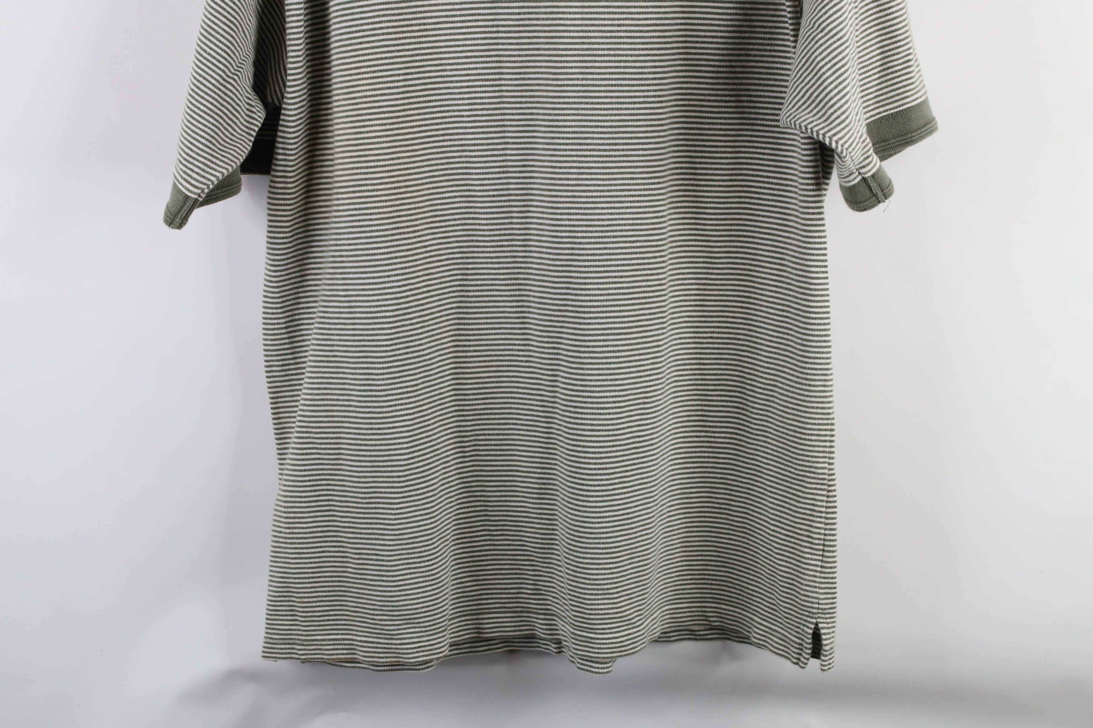 Vintage Vintage 90s Streetwear Striped Heavyweight Polo Shirt Green Size US L / EU 52-54 / 3 - 9 Thumbnail