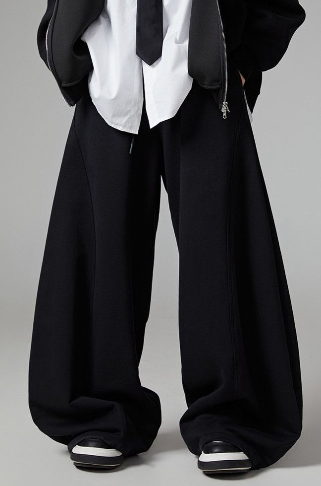 Japanese Brand × Vintage Black Y2K Wide Leg Baggy Sweatpants Size US 36 / EU 52 - 5 Thumbnail
