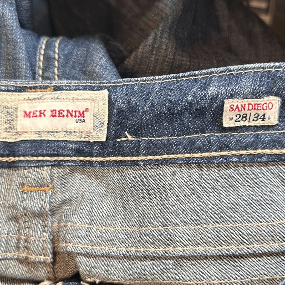 Denime Mek Denim USA San Diego Jeans W28 L34 Heavy Stitching Women Jeans Bootcut Blue USA Theme Size 28" / US 6 / IT 42 - 7 Thumbnail