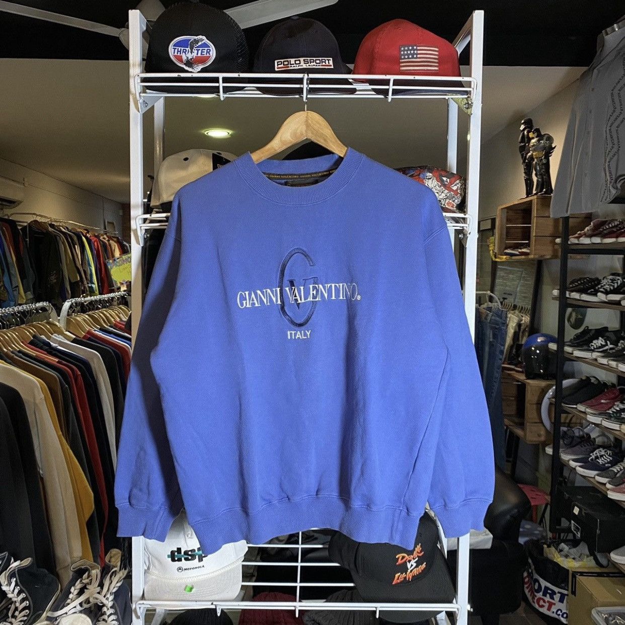 Gianni Valentino OG Gianni Valentino Blue Crewneck Sweatshirts Size US L / EU 52-54 / 3 - 1 Thumbnail
