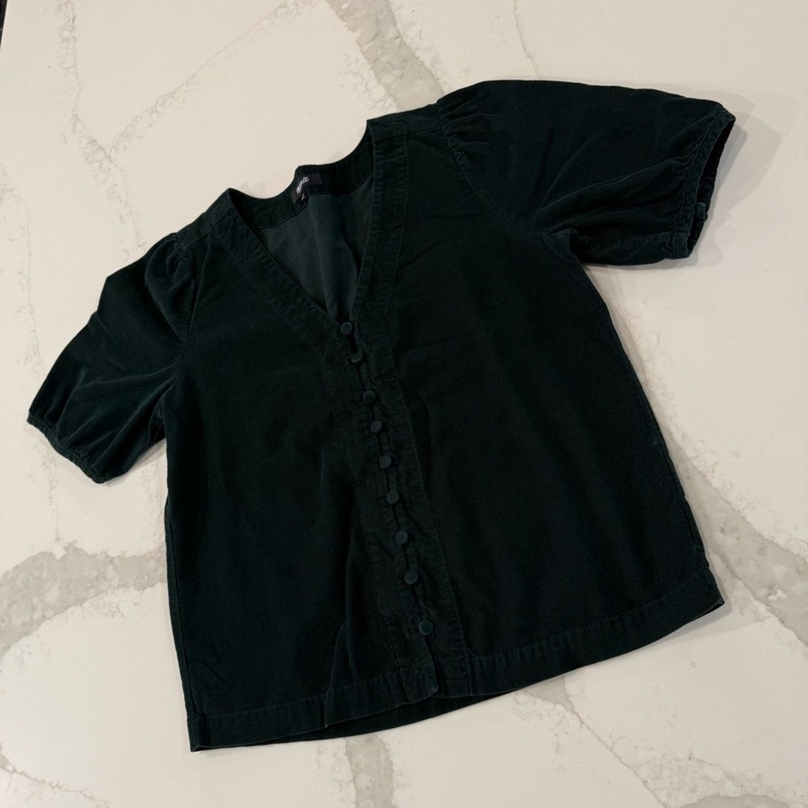 Madewell Madewell Corduroy Puff Sleeve Button Front Top Women's XS Size XS / US 0-2 / IT 36-38 - 5 Thumbnail