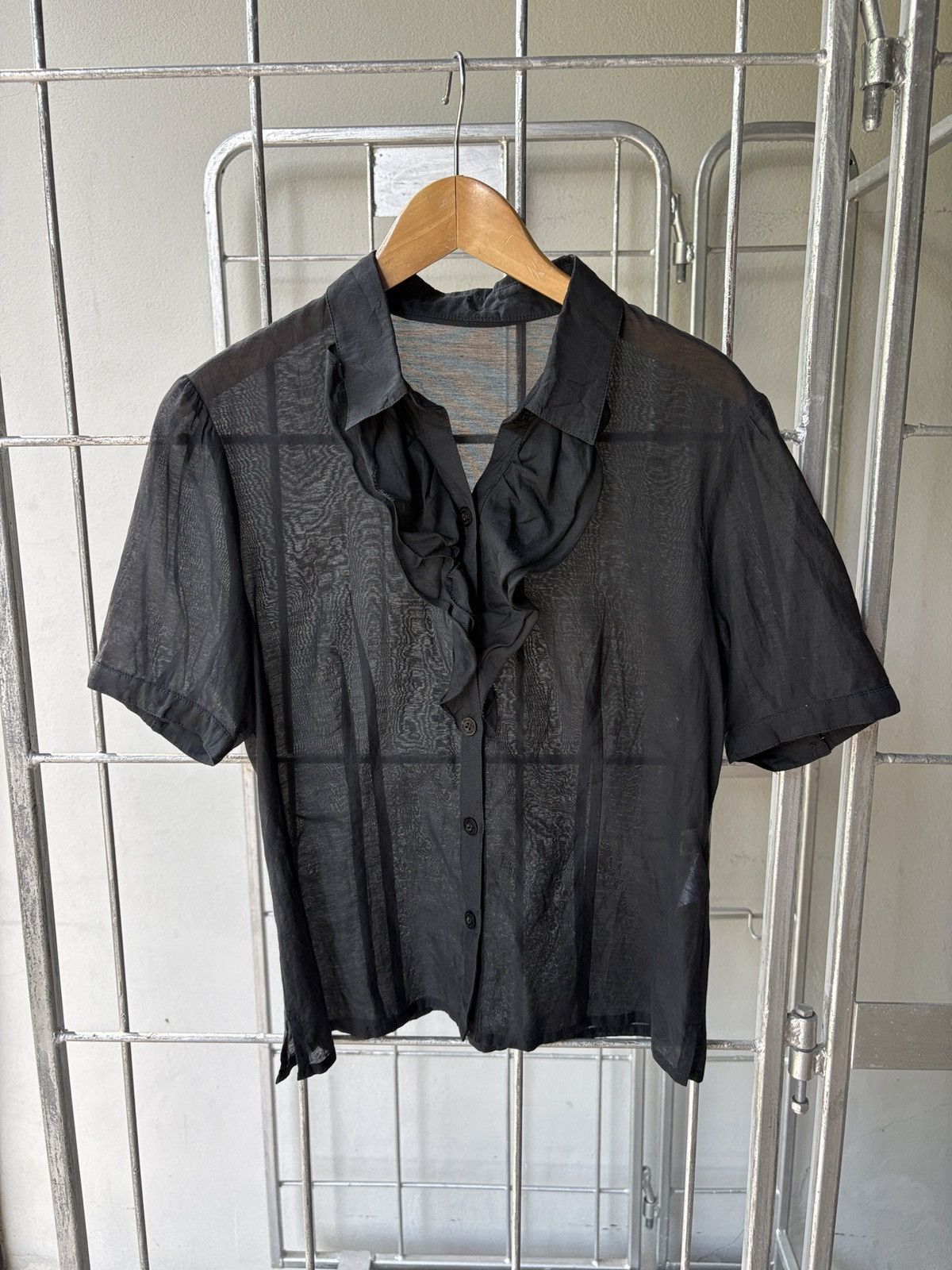 Courreges Courreges ruffle black shirt Size M / US 6-8 / IT 42-44 - 1 Thumbnail