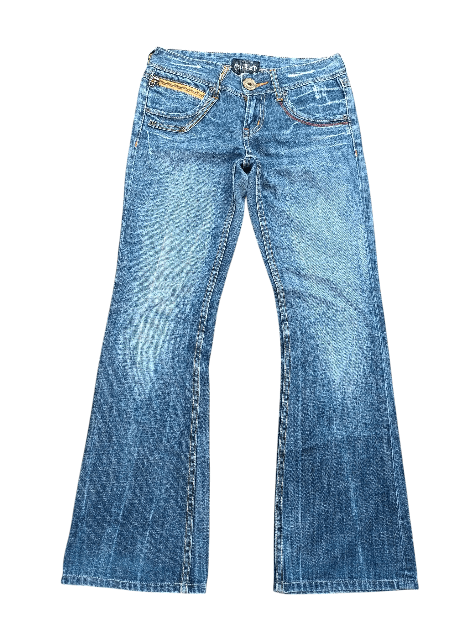 Japanese Brand VINTAGE 90s Flared Back Number Faded Jean Size US 28 / EU 44 - 7 Thumbnail