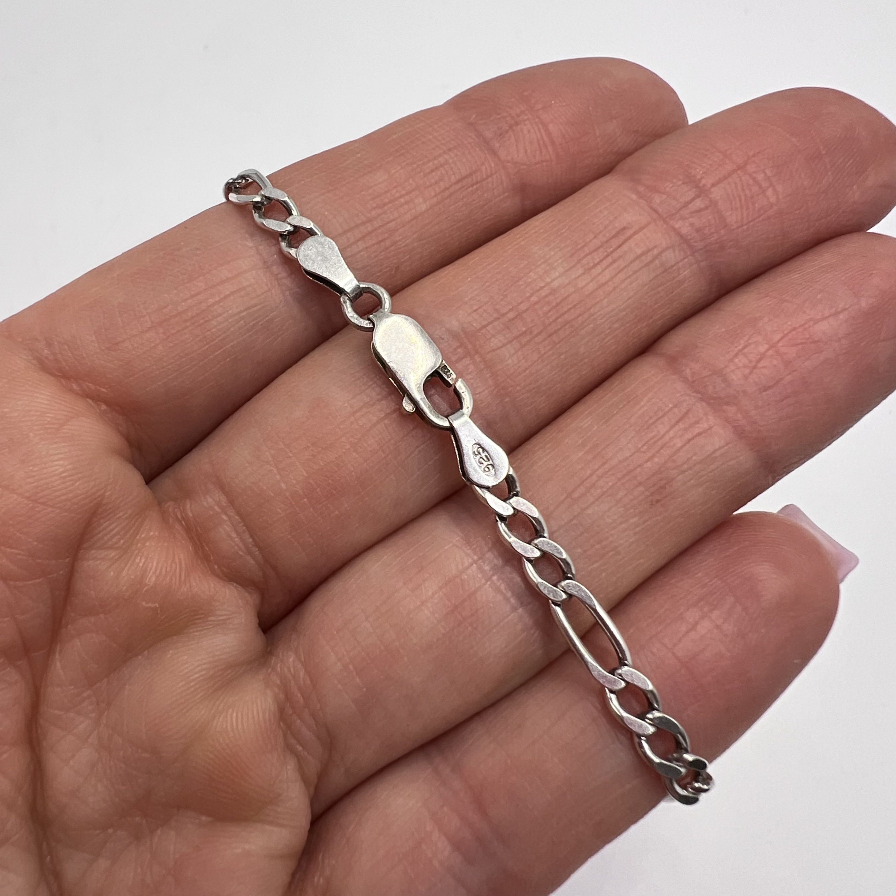 Sterling Silver Vintage Necklace Chain Sterling Silver 925 Jewelry 11.06gr Size ONE SIZE - 3 Thumbnail