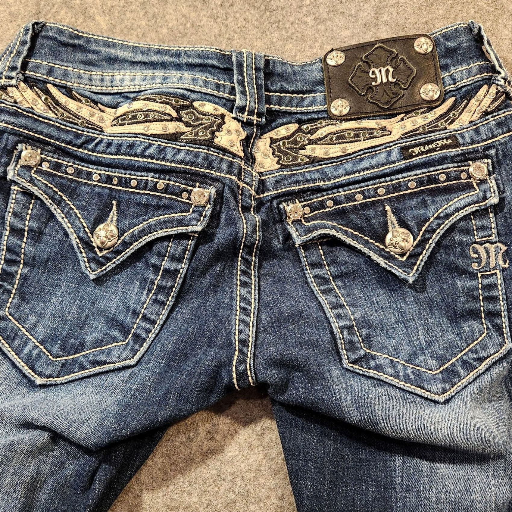 Miss Me VINTAGE Miss Me Jeans Womens 25 Blue Bootcut Low Rise Denim (Y2K Retro) Womens Boys Girls Mens Size 42" / US 20 - 2 Thumbnail