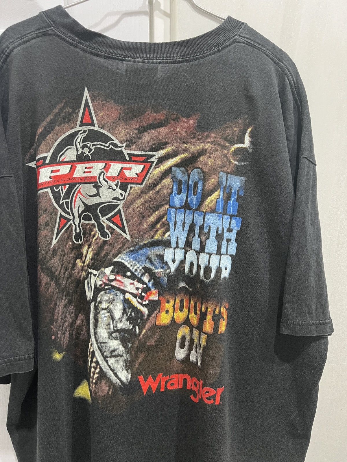 Vintage × Wrangler Vintage 90s Wrangler PBR Professional Bull Riders XL Faded Size US XL / EU 56 / 4 - 1 Thumbnail