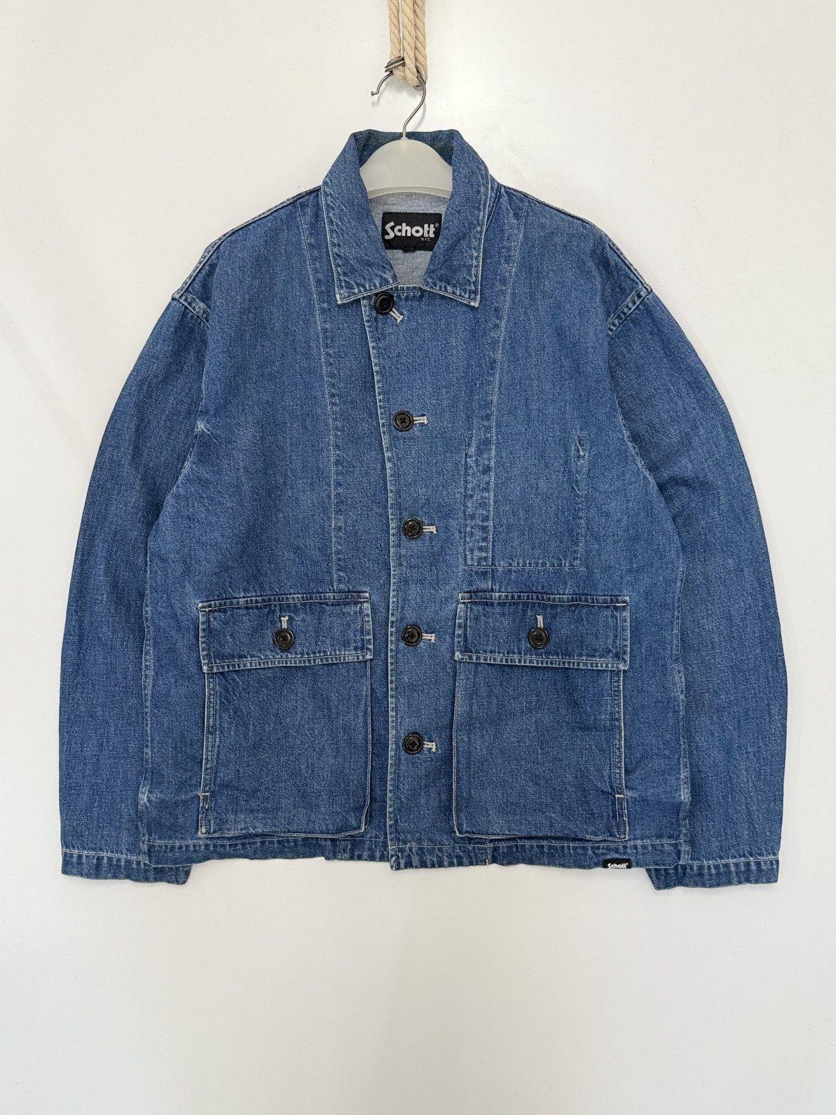 Schott 🔥 SCHOTT N.Y.C Amekaji Japan Denim Style Chore Jacket - L Size US L / EU 52-54 / 3 - 1 Thumbnail
