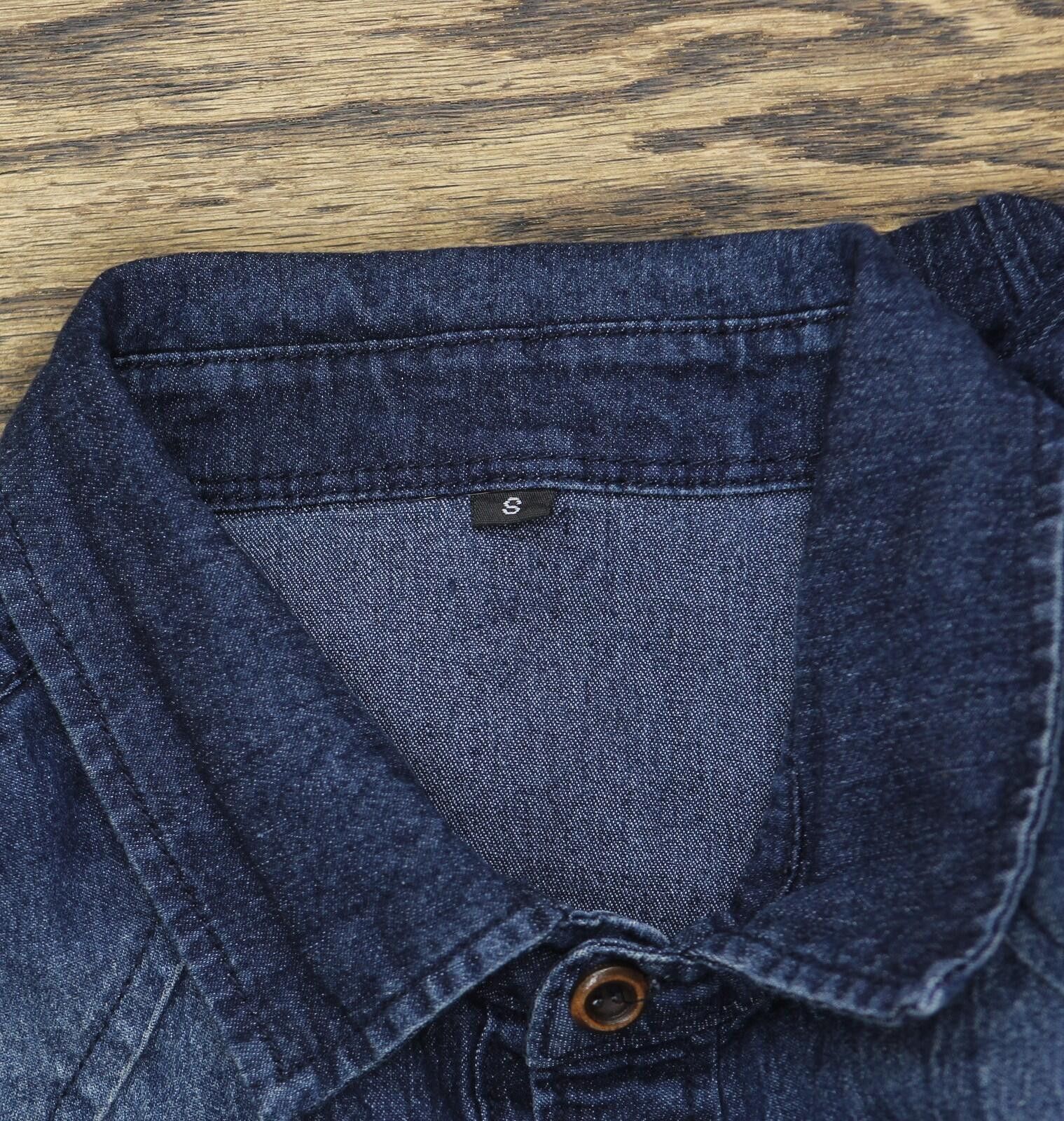 Other Aiopeson Long Distressed Denim Button Up Shirt Dark Blue S Size US S / EU 44-46 / 1 - 3 Thumbnail