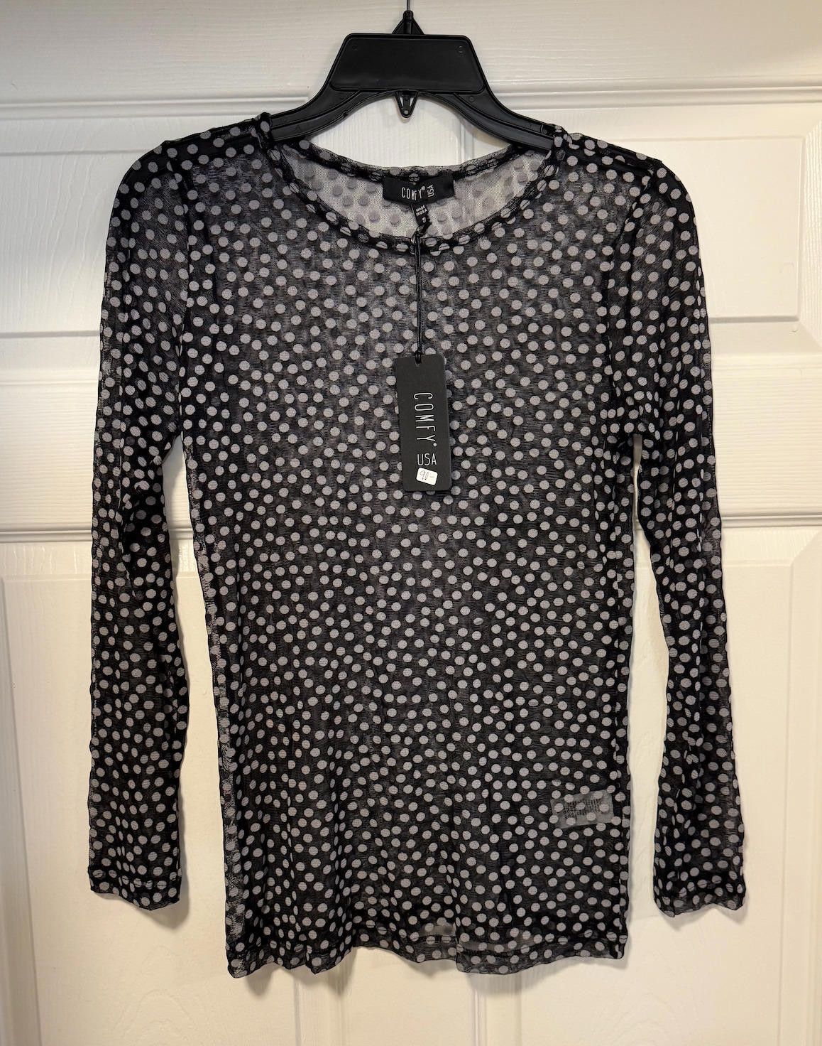 Other Comfy USA Long Sleeve Sheer Polka Dot Top - Size Small Size S / US 4 / IT 40 - 4 Thumbnail