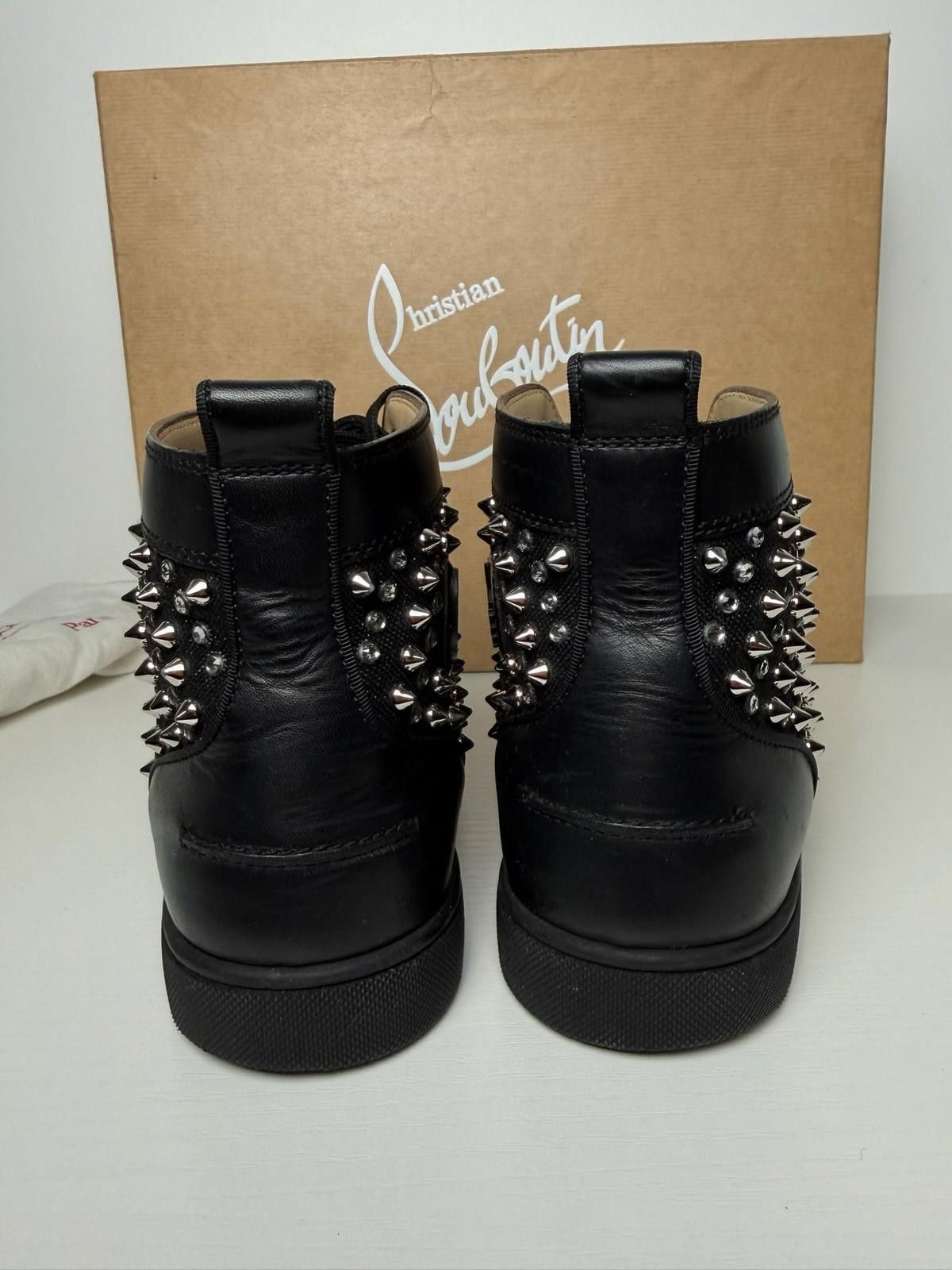 Christian Louboutin Christian Louboutin Louis High Top Black Crystal Spikes Size US 8 / EU 41 - 4 Thumbnail
