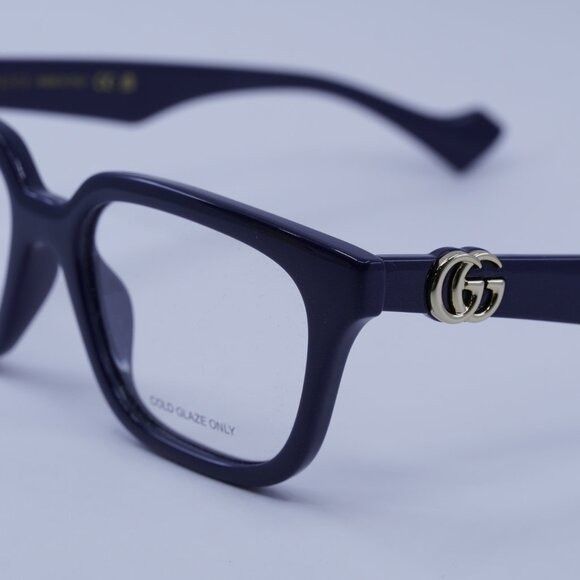 Gucci Gucci GG1536O 011 Eyeglasses Navy Blue 53mm Square Frame Size ONE SIZE - 9 Thumbnail
