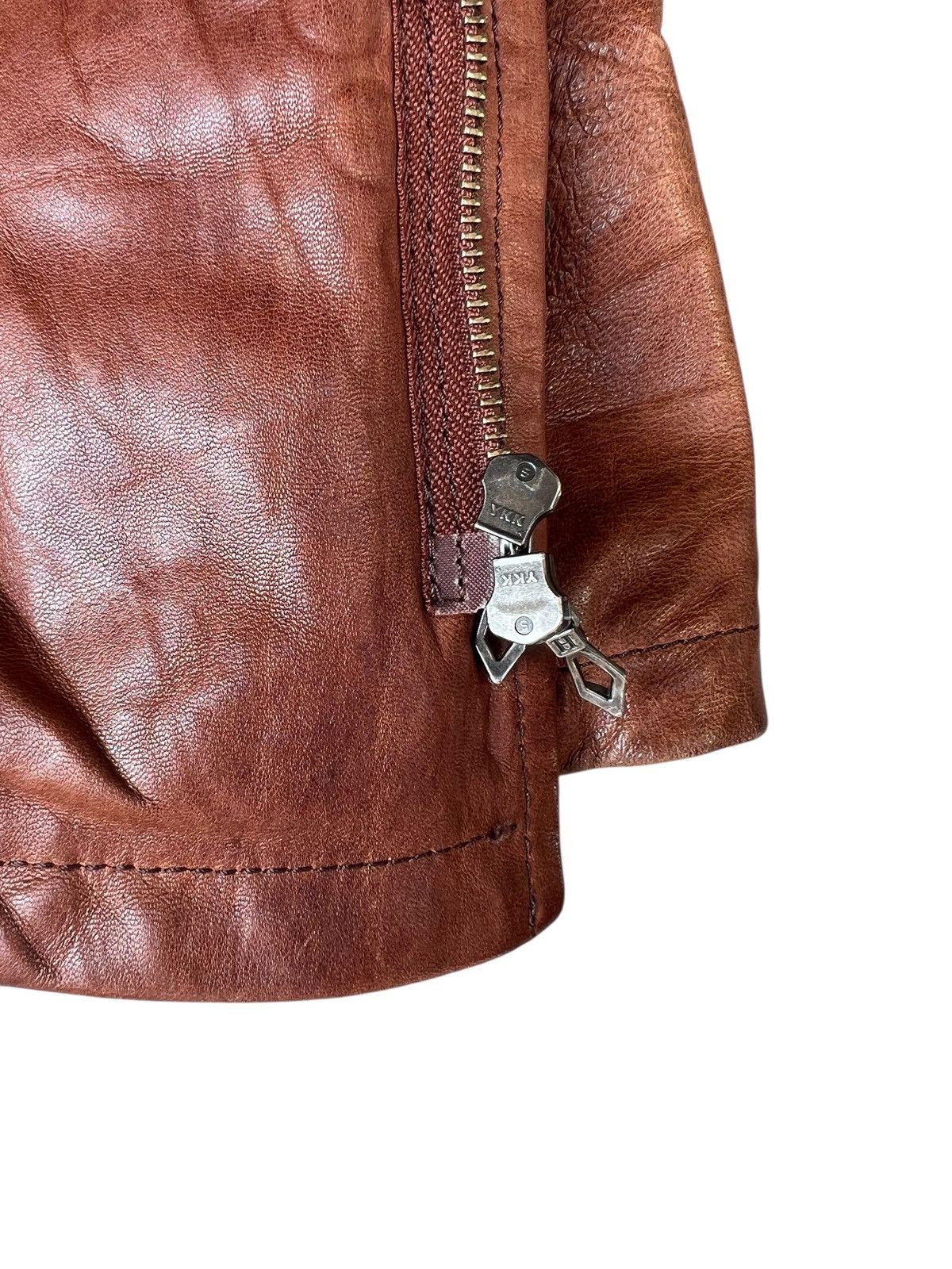 Ekam Haruf Japan Patina Sheepskin Leather Hoodie Toggle Jacket Size US M / EU 48-50 / 2 - 13 Thumbnail