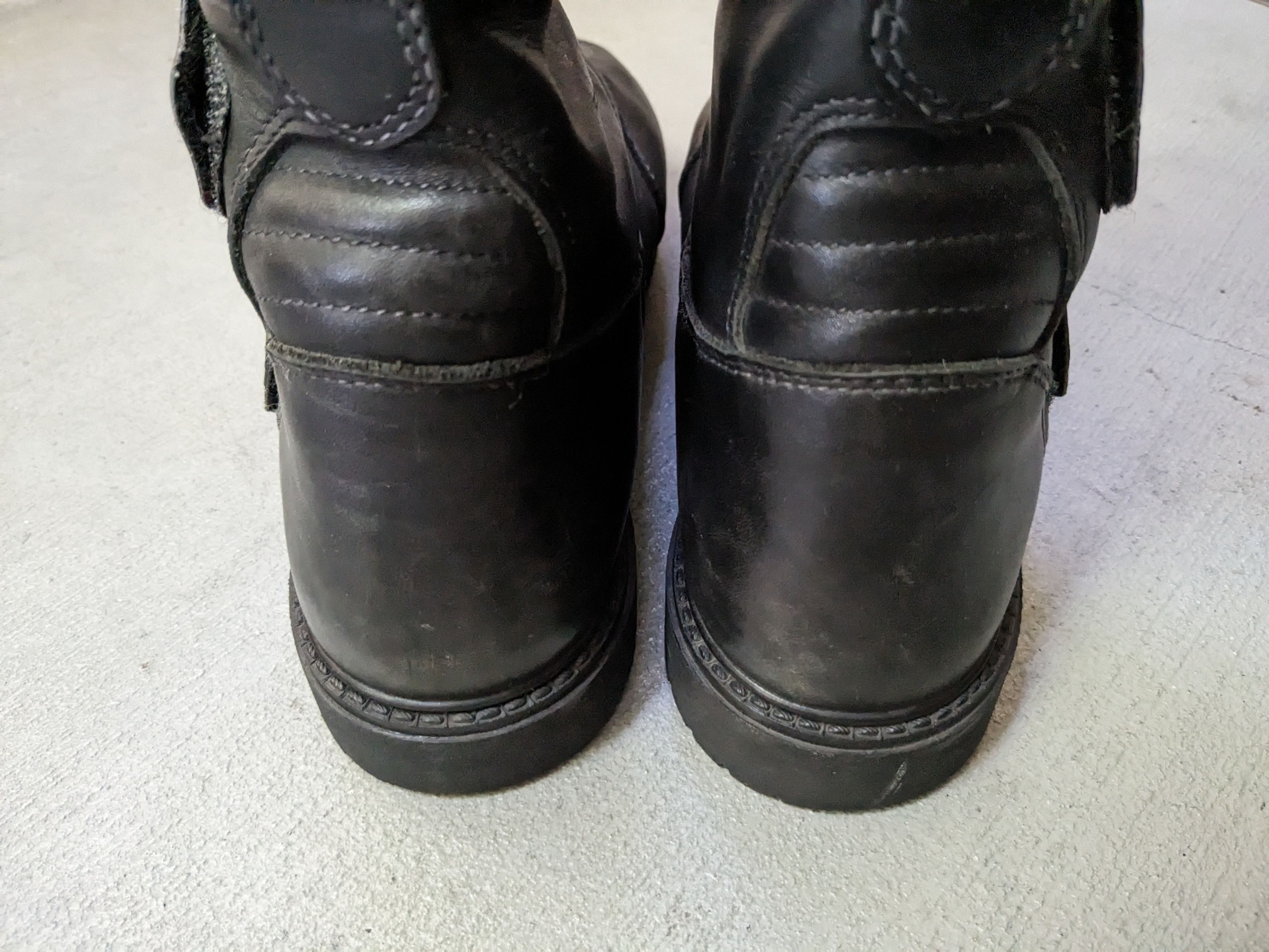 Vintage Moto Boots Black 12.5 Leather Biker Moto Rubber Italy Size US 12.5 / EU 45-46 - 14 Thumbnail