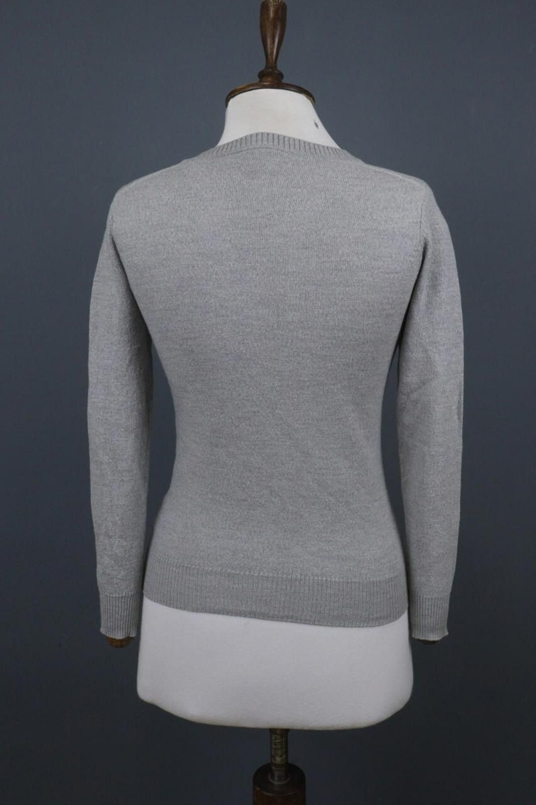 Lacoste Lacoste Gray Wool Long Sleeve V-Neck Knit Sweater Size 36 Size M / US 6-8 / IT 42-44 - 12 Thumbnail