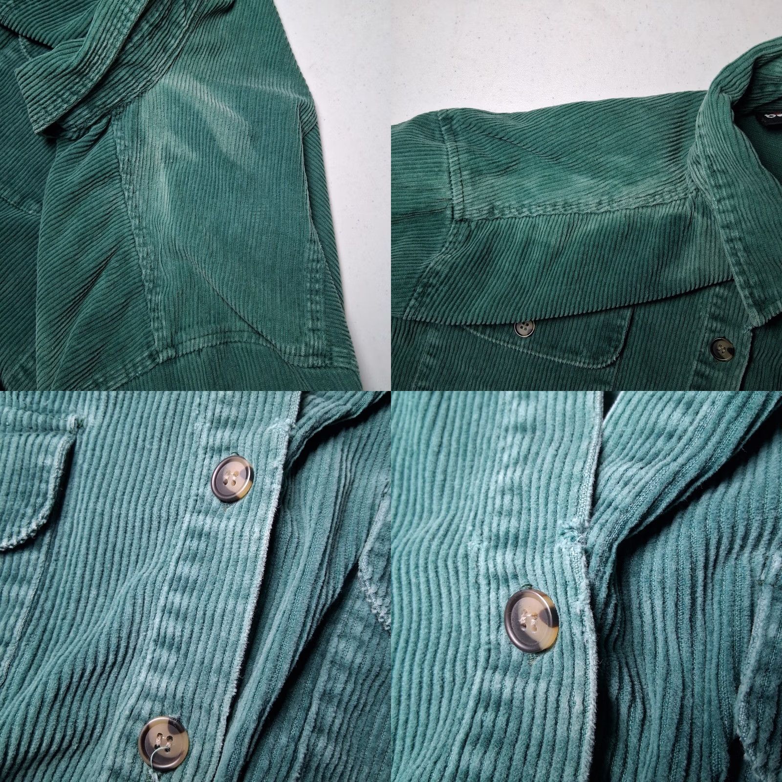 Vintage VINTAGE Stefano Basics Corduroy Shirt Medium Wide Wale Distressed Grunge Work Green WOMEN Shirt Jacket 90s Fashion Size M / US 6-8 / IT 42-44 - 9 Thumbnail