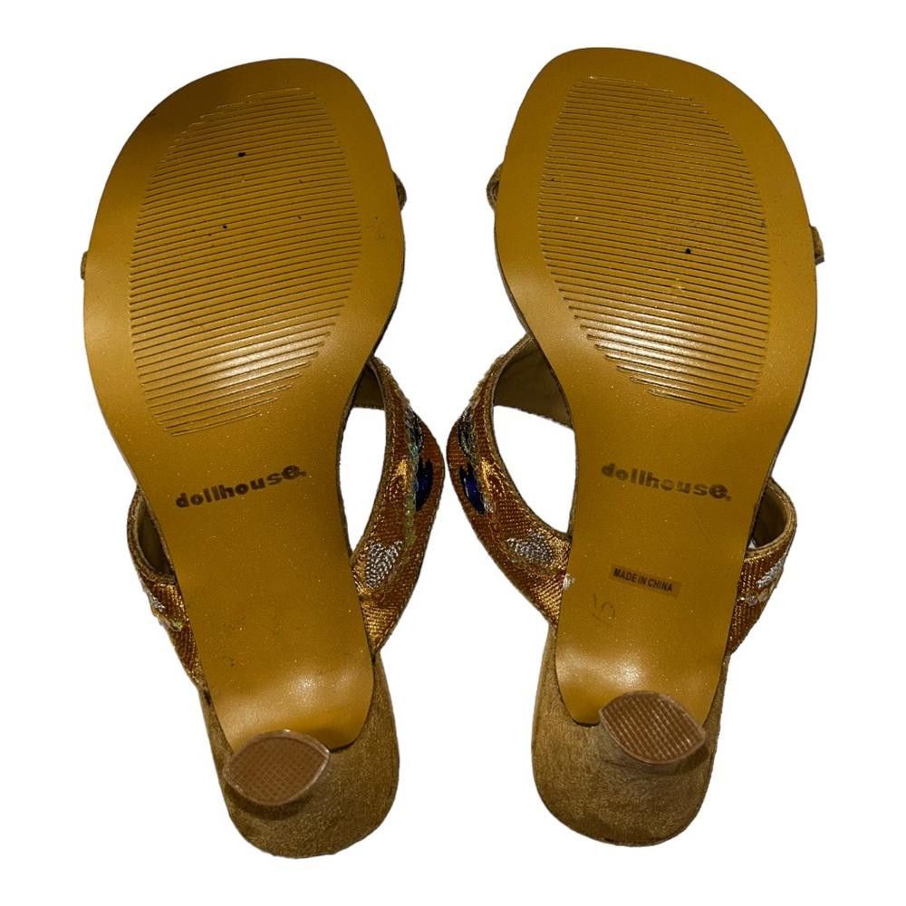 Designer Boho Beaded Suede Sandal Heels Size 8.5 Size US 8.5 / IT 38.5 - 6 Thumbnail