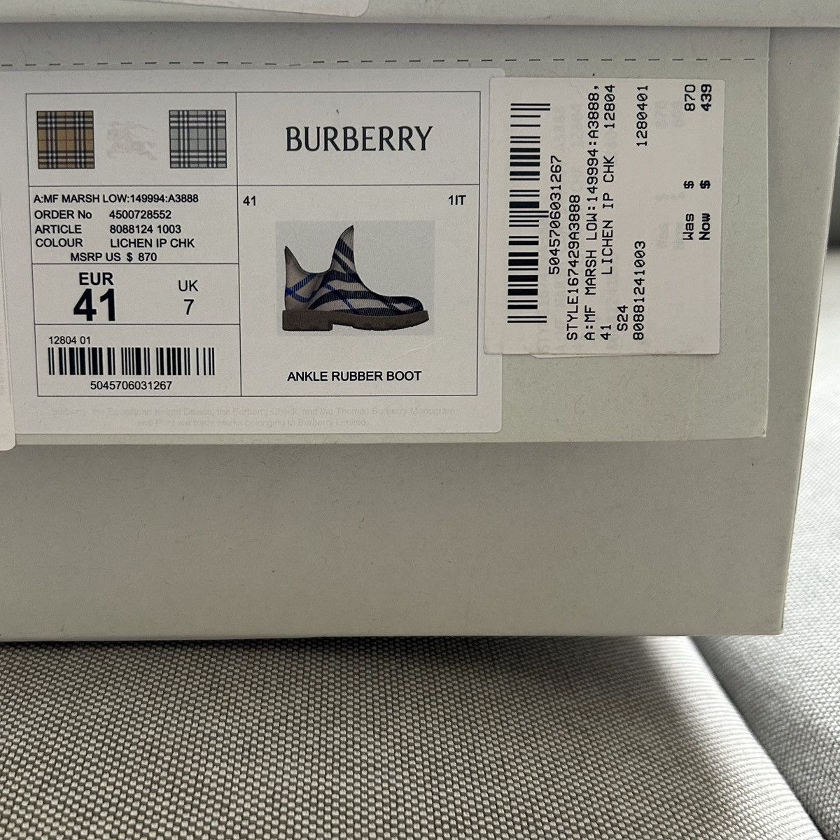 Burberry Burberry Marsh ‘Lichen’ Ankle Rubber Boot sz 8M (41EU) Size US 8 / EU 41 - 13 Thumbnail