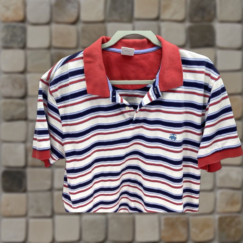 Brooks Brothers VINTAGE Brooks Brothers Polo Shirt Men XL Red Stripe Short Sleeve Cotton Knit Pullover Size US XL / EU 56 / 4 - 1 Thumbnail