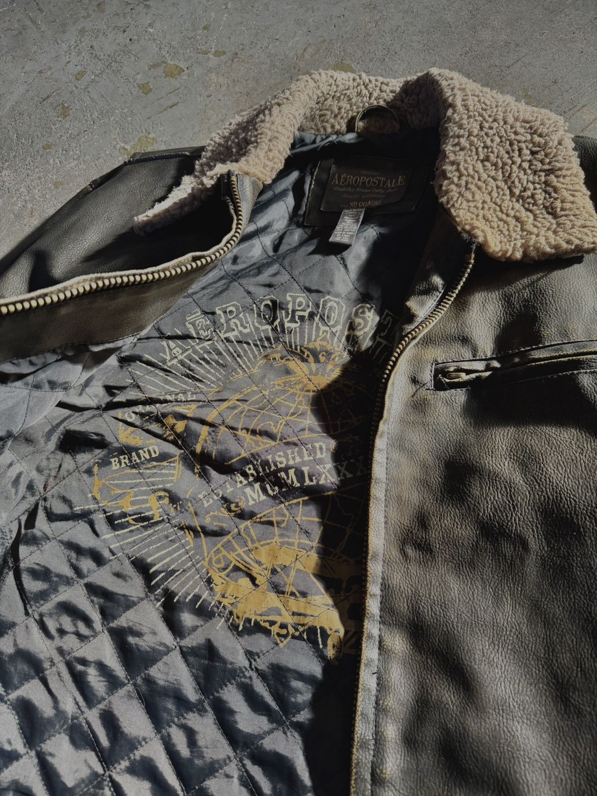 Aeropostale Aeropostale Leather Bomber Jacket Size US M / EU 48-50 / 2 - 5 Thumbnail