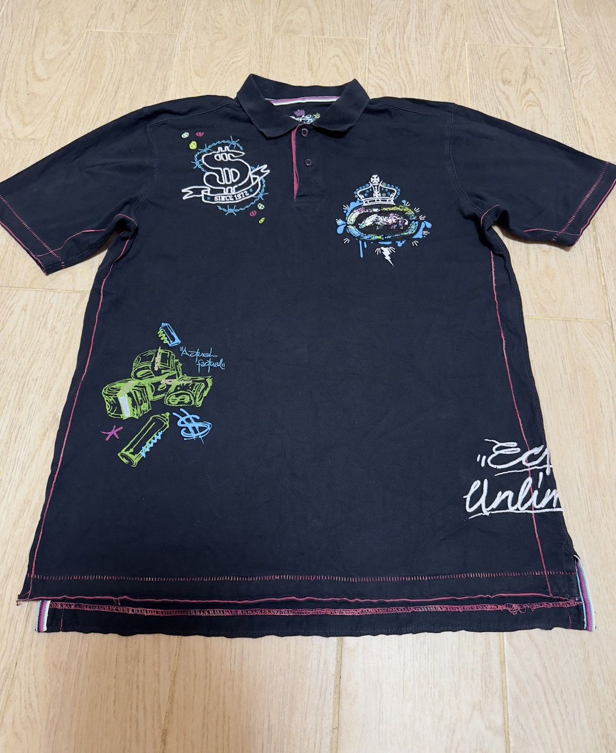 Ecko Unltd. × Polo Ralph Lauren Vintage Ecko Unltd. Polo Ralph Lauren style distressed polo Size US M / EU 48-50 / 2 - 1 Thumbnail
