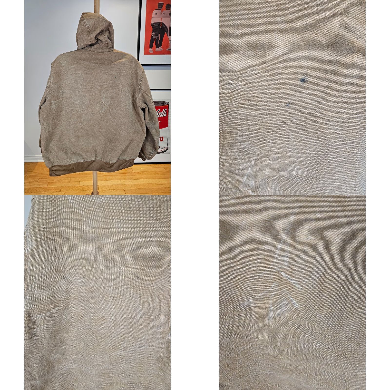 Carhartt VINTAGE CARHARTT QUILT LINED BROWN HOODED DUCK CANVAS WORK JACKET SZ XL J130 Size US XL / EU 56 / 4 - 10 Thumbnail