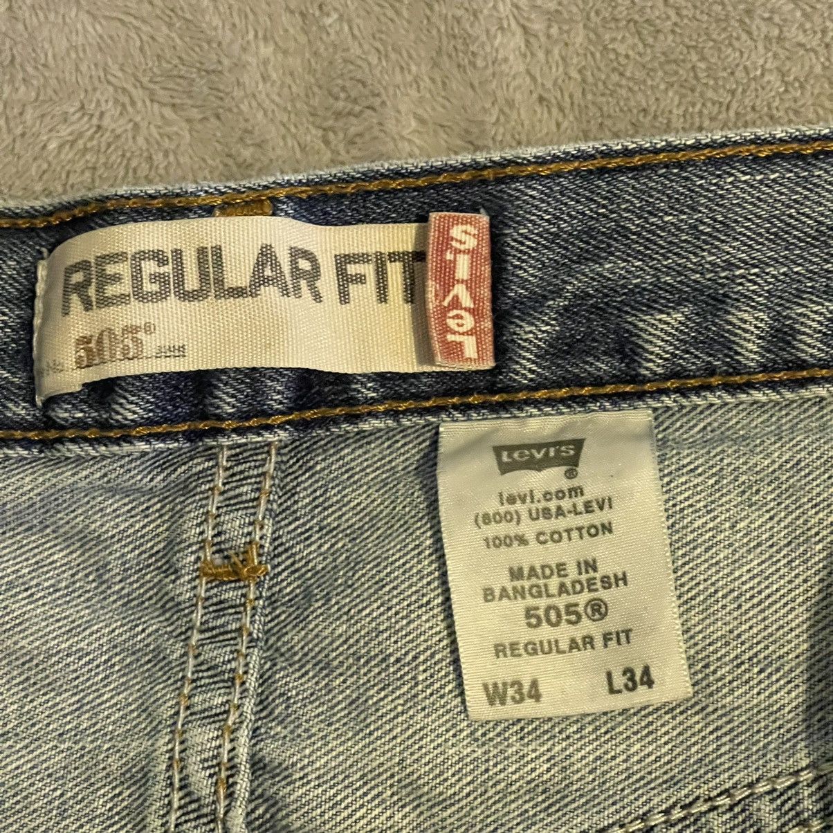 Levi's Levis 505 Regular Fit Jeans Mens 34x34 Blue Denim Straight Size US 33 - 5 Thumbnail