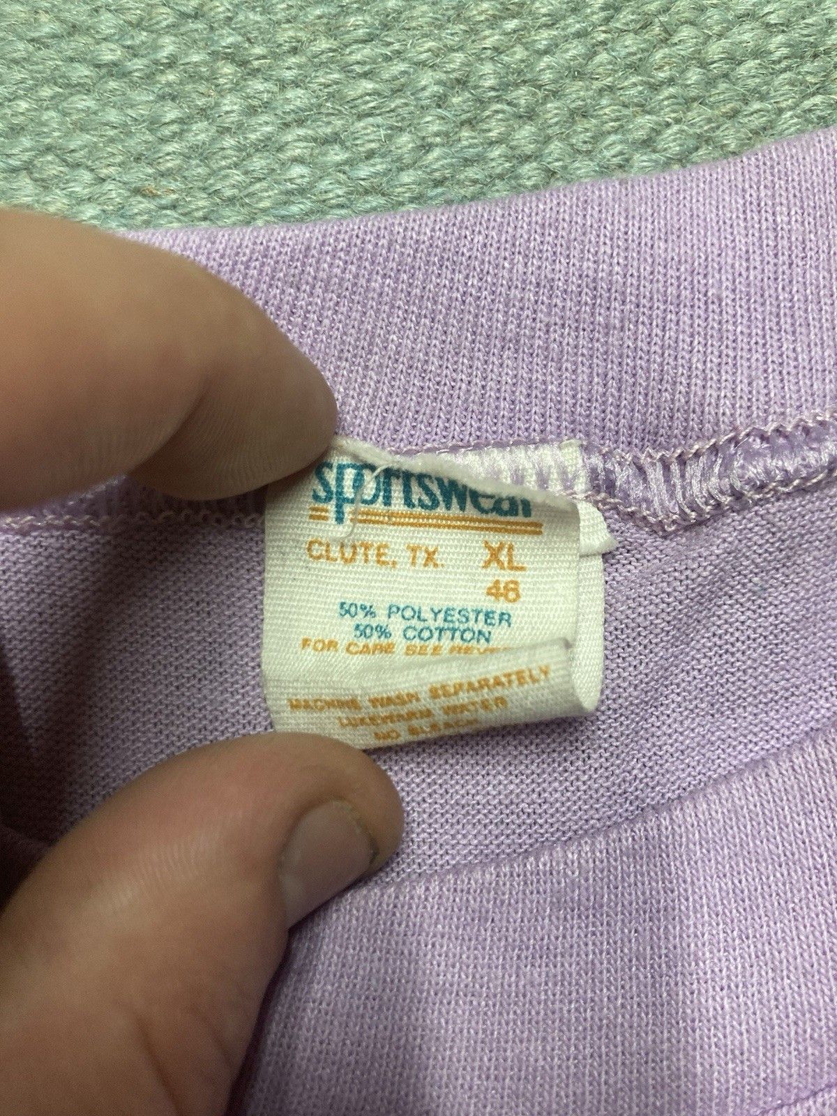 Vintage Vintage 70s t shirt lilac blank stained soft cropped XL Size XL / US 12-14 / IT 48-50 - 4 Thumbnail