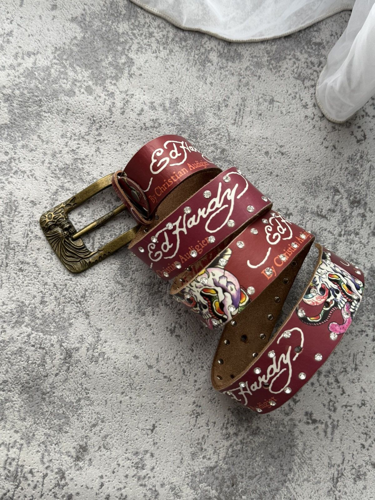 Ed Hardy Ed Hardy Tiger Y2K Leather Belt | Grailed