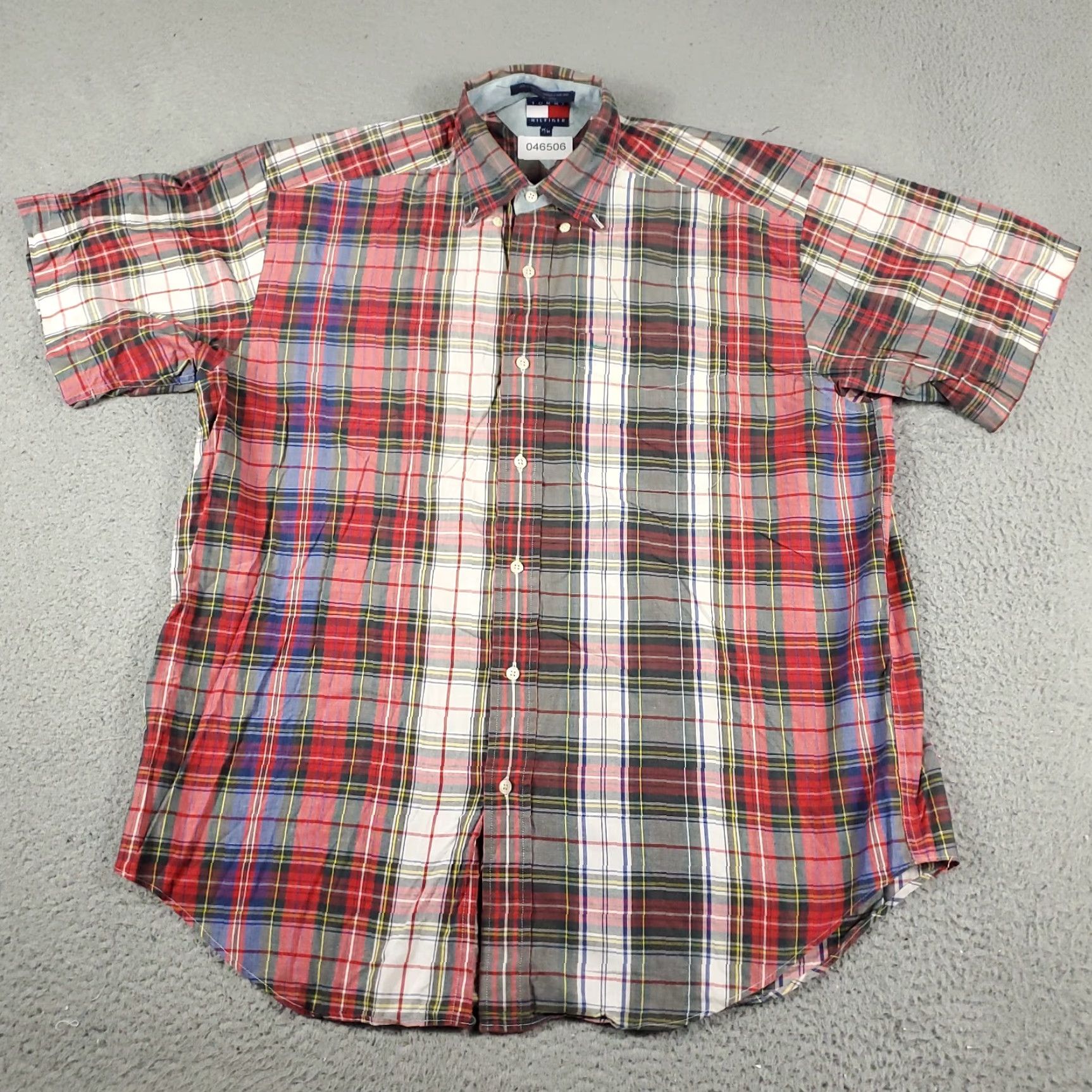 Tommy Hilfiger Tommy Hilfiger Shirt Mens Medium Red Blue Plaid Casual Button Up Short Sleeve Size US M / EU 48-50 / 2 - 2 Thumbnail