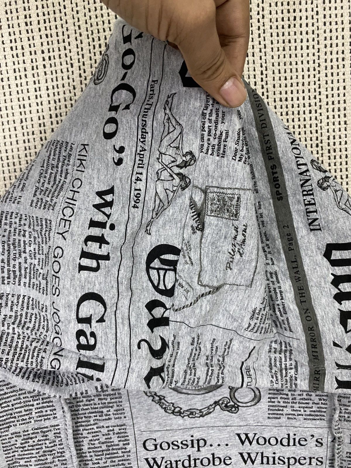 Designer SUPERARESs05 John galliano newspaper hoodie very rare design Size US M / EU 48-50 / 2 - 12 Thumbnail