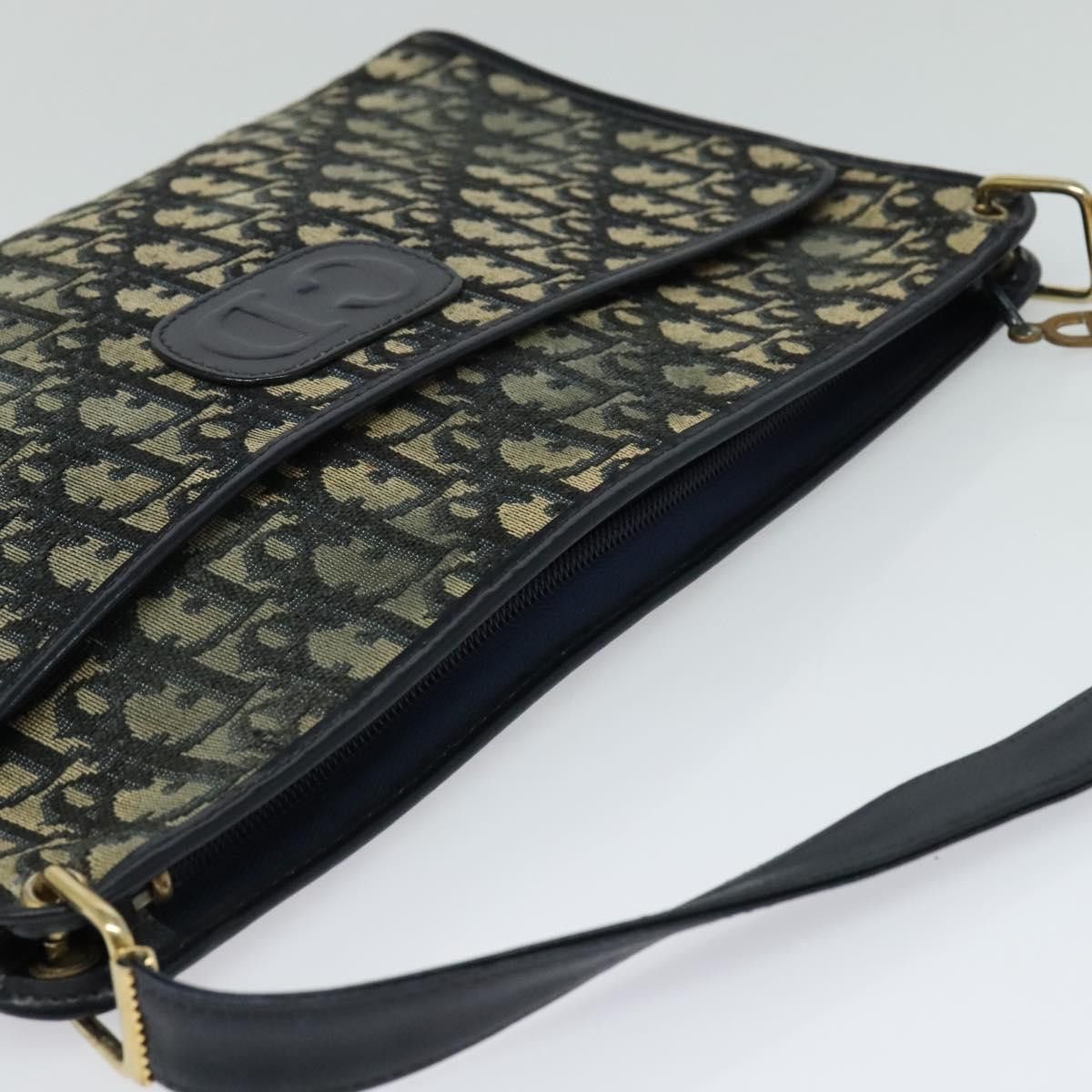 Dior DIOR Trotter Canvas Shoulder Bag Navy Gold Size ONE SIZE - 6 Thumbnail