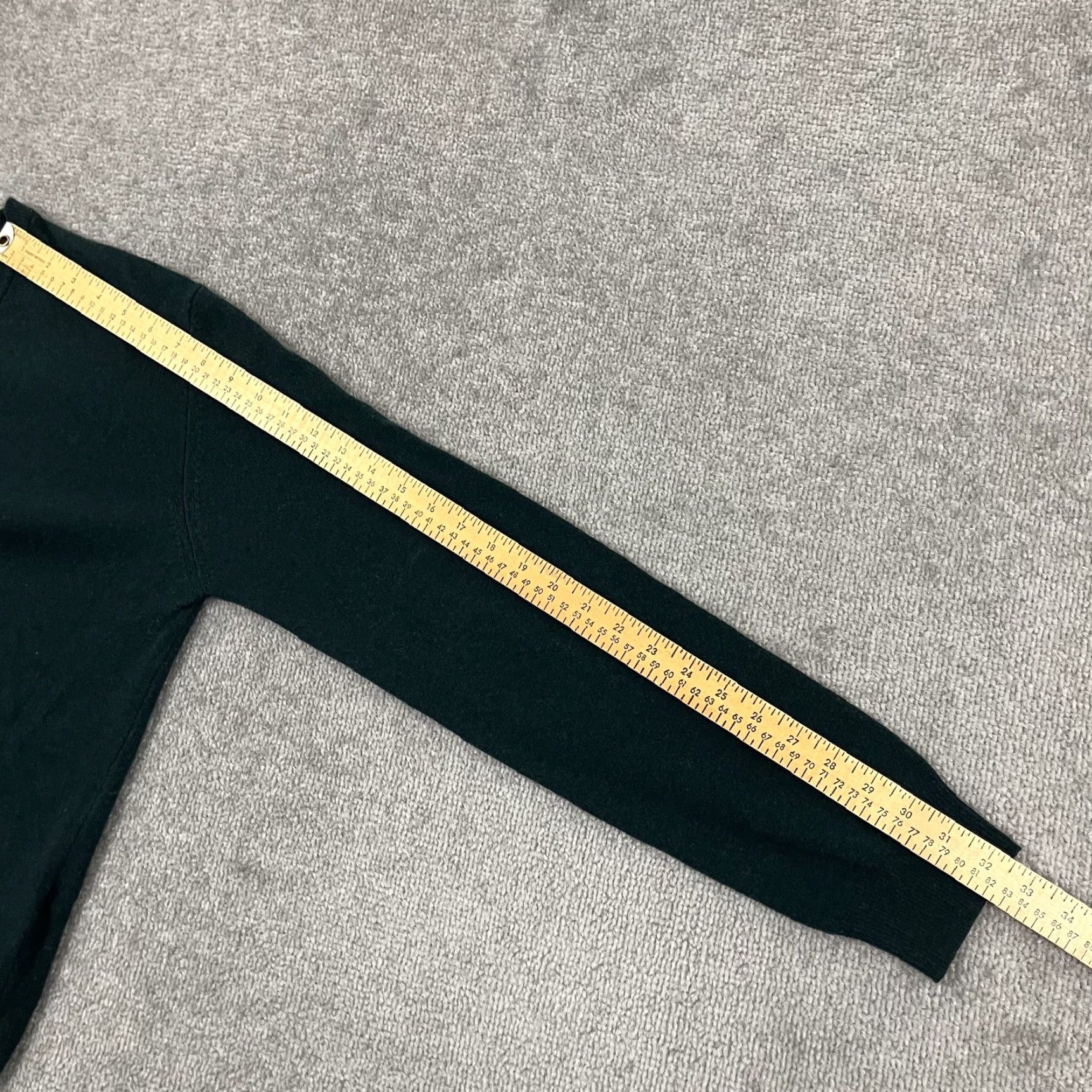 Hackett Hackett London Sweater Mens Medium Night Green Wool Cashmere Elbow Jumper V Neck Pullover Size US M / EU 48-50 / 2 - 7 Thumbnail