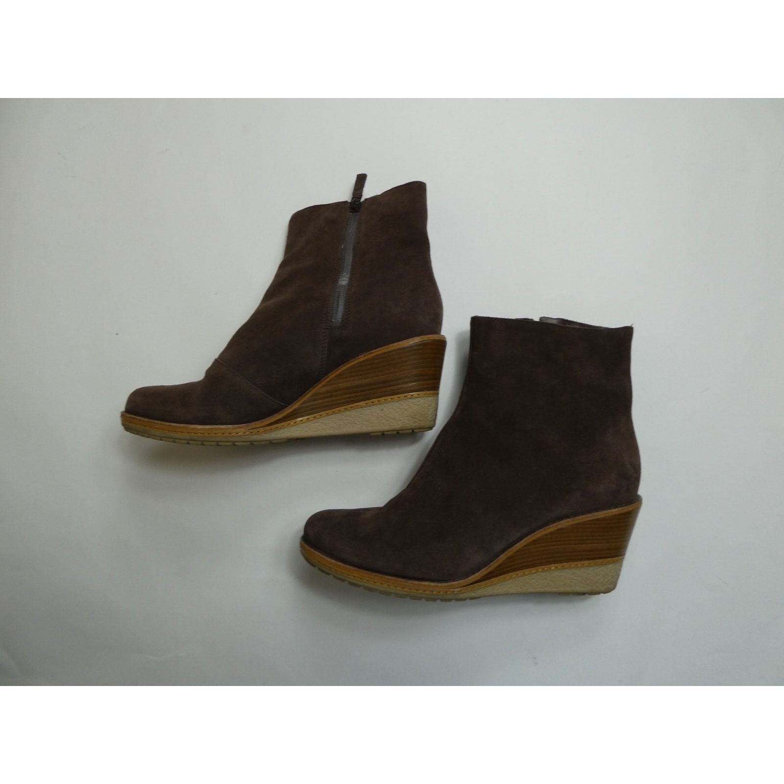 Cole Haan Cole Haan Sz 10 Wedge Zipper Waterproof Suede Brown Boots Size US 10 / IT 40 - 1 Thumbnail