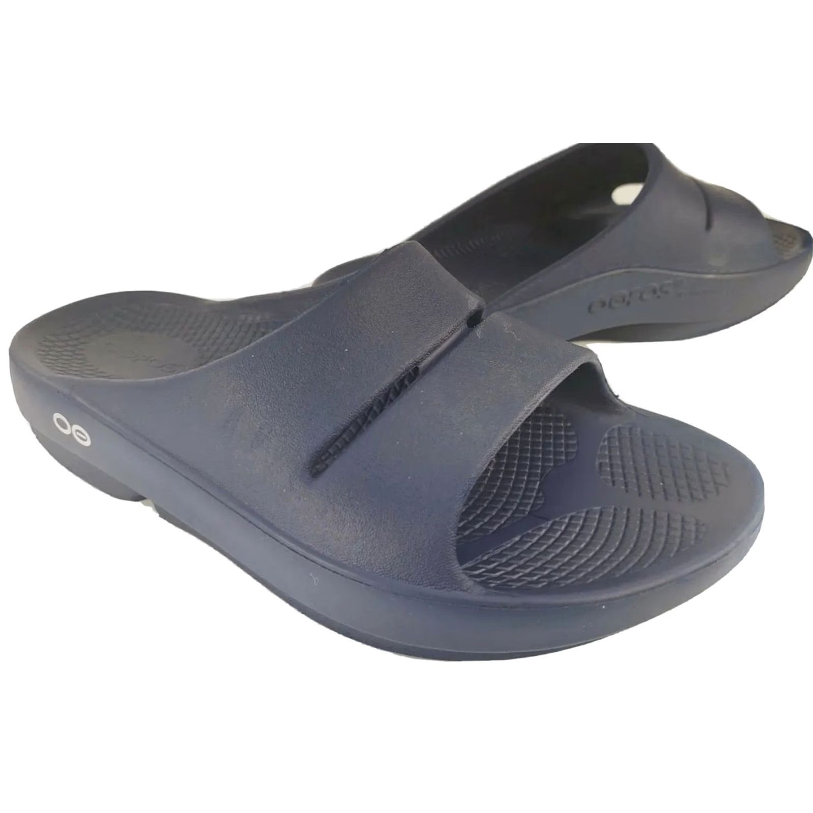 Vintage OOFOS Oohaa Womens Slide Sandal 6M Blue Rubber Casual Flats Open Toe Slip On Size US 6 / IT 36 - 2 Thumbnail