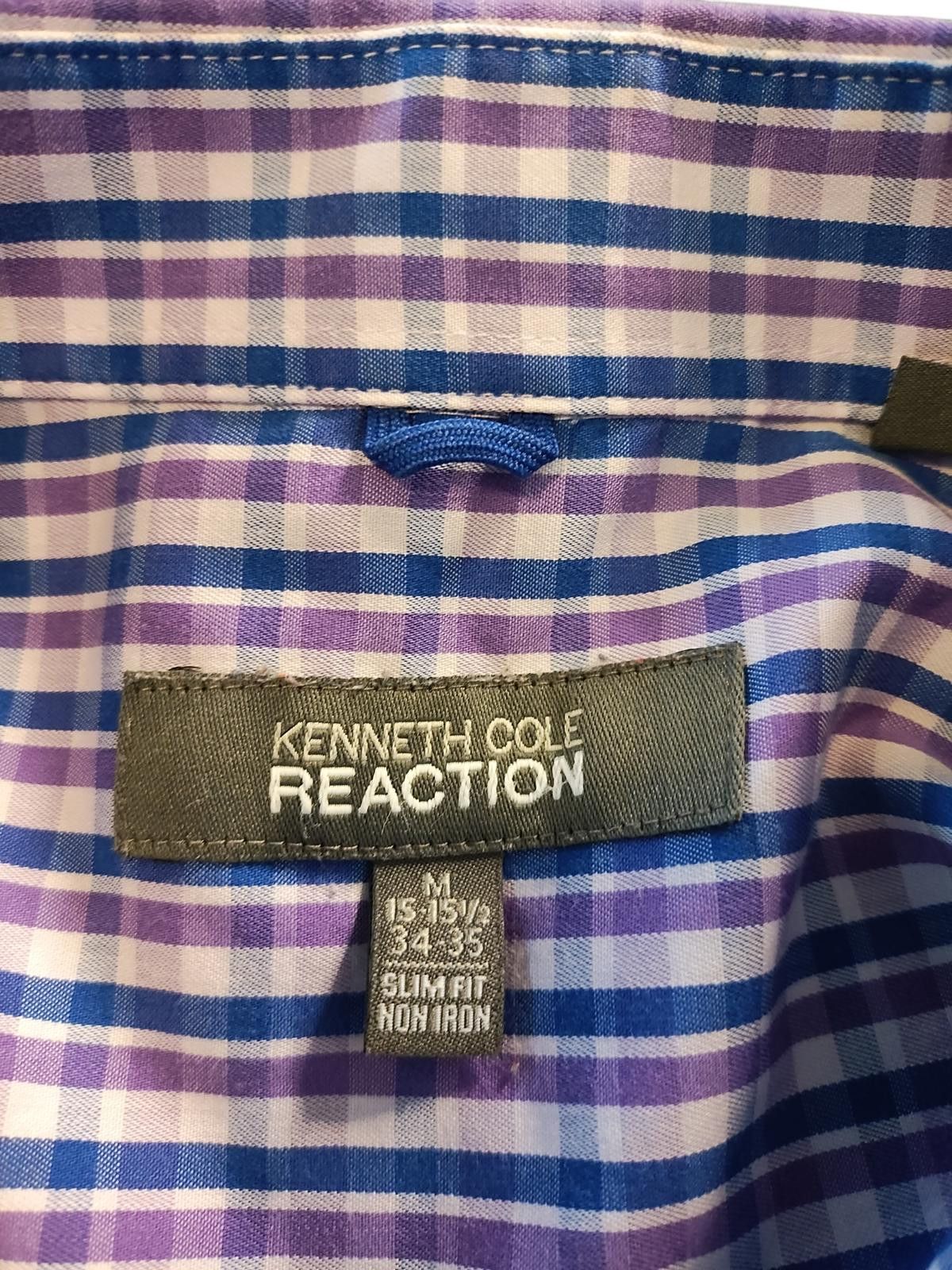 Kenneth Cole Kenneth Cole Reaction Slim Fit Non-Iron Medium Shirt Size 38R - 5 Thumbnail