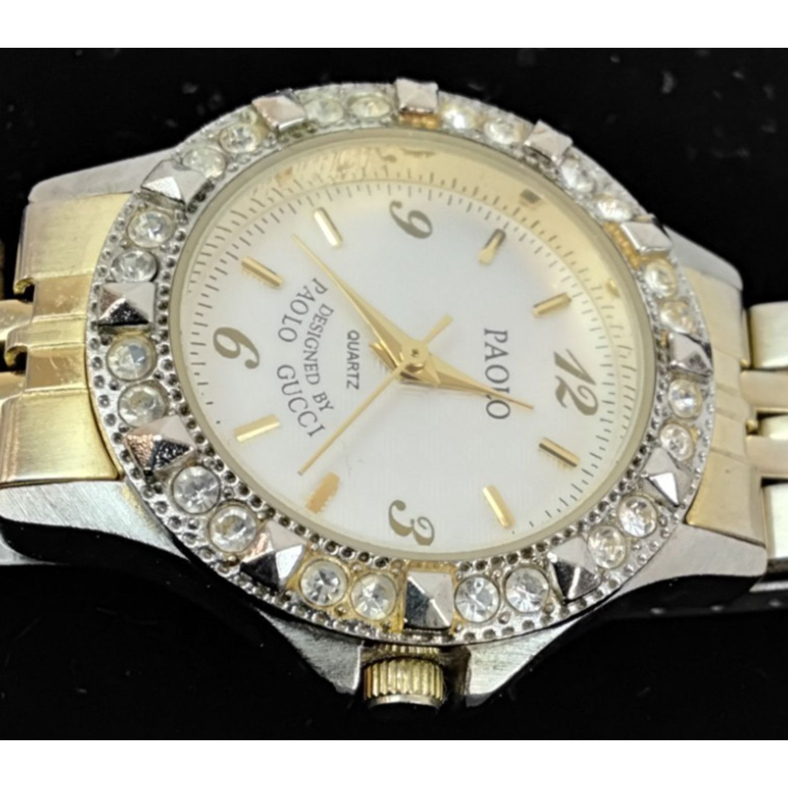 Paolo Gucci Paolo Gucci Ladies Watch 2-Tone Rhinestone New Battery Size ONE SIZE - 5 Thumbnail